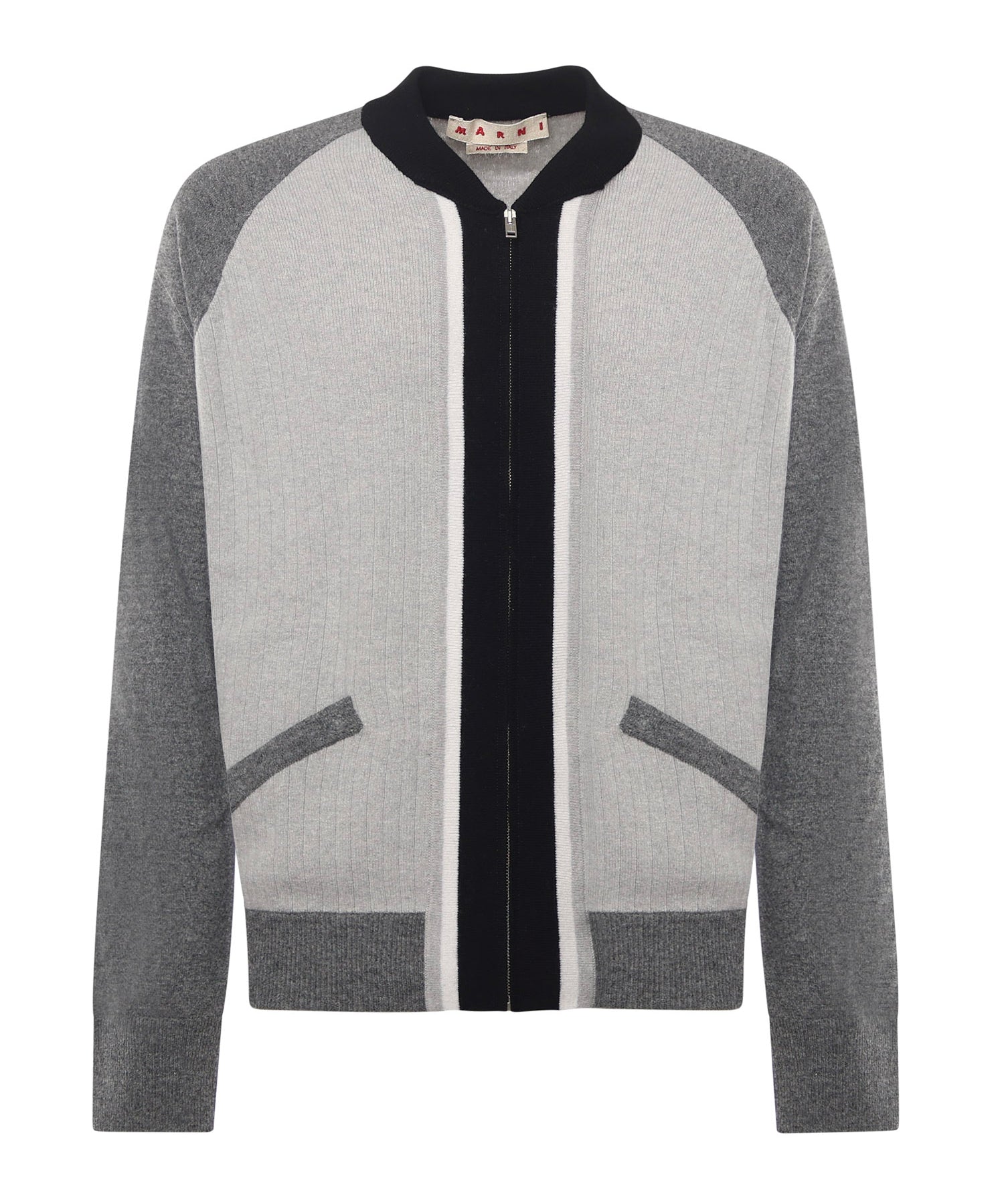 Cardigan in lana con collo bomber CDMG0165Q0 UFH55100N15 MARNI 