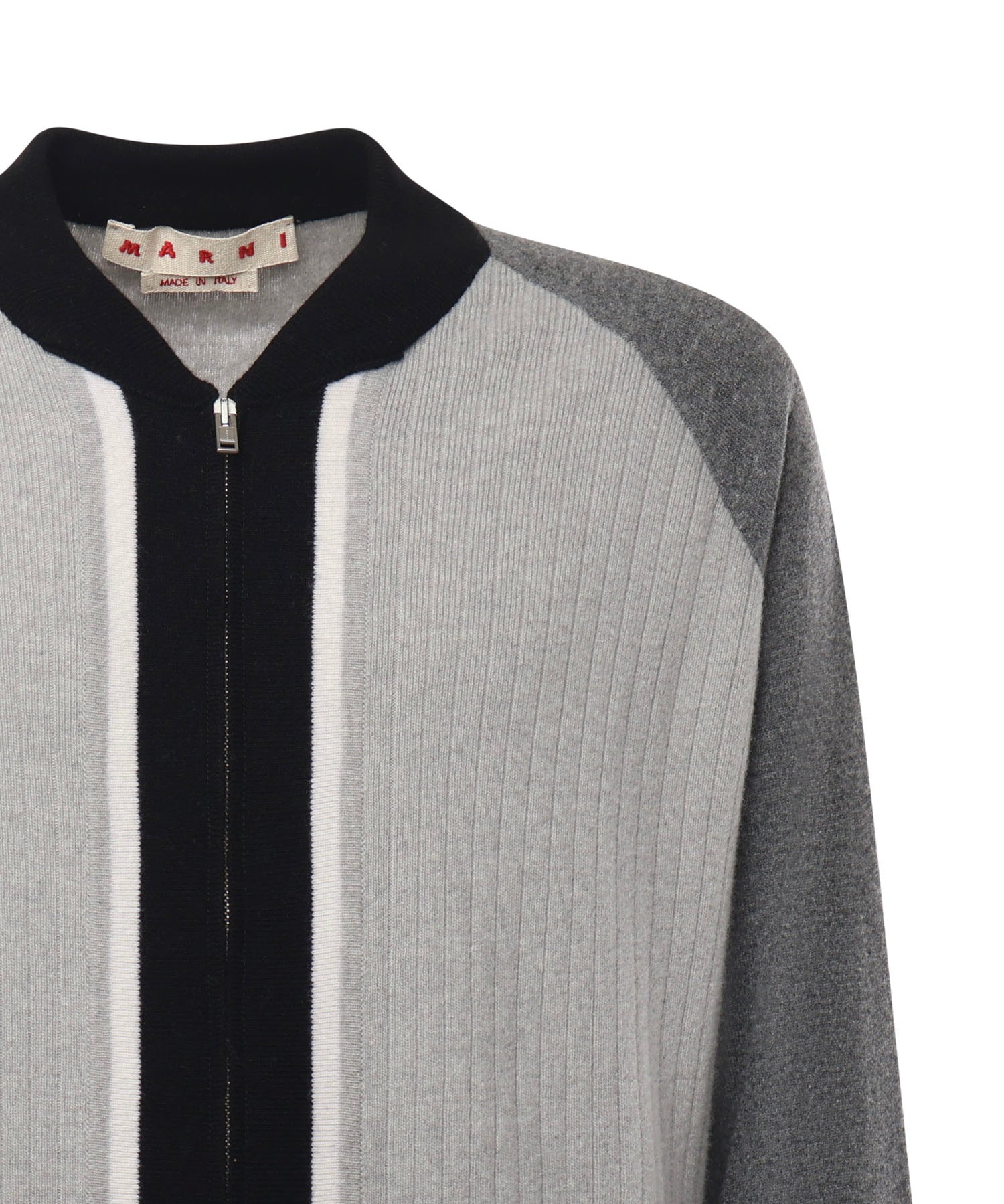 Cardigan in lana con collo bomber CDMG0165Q0 UFH55100N15 MARNI 