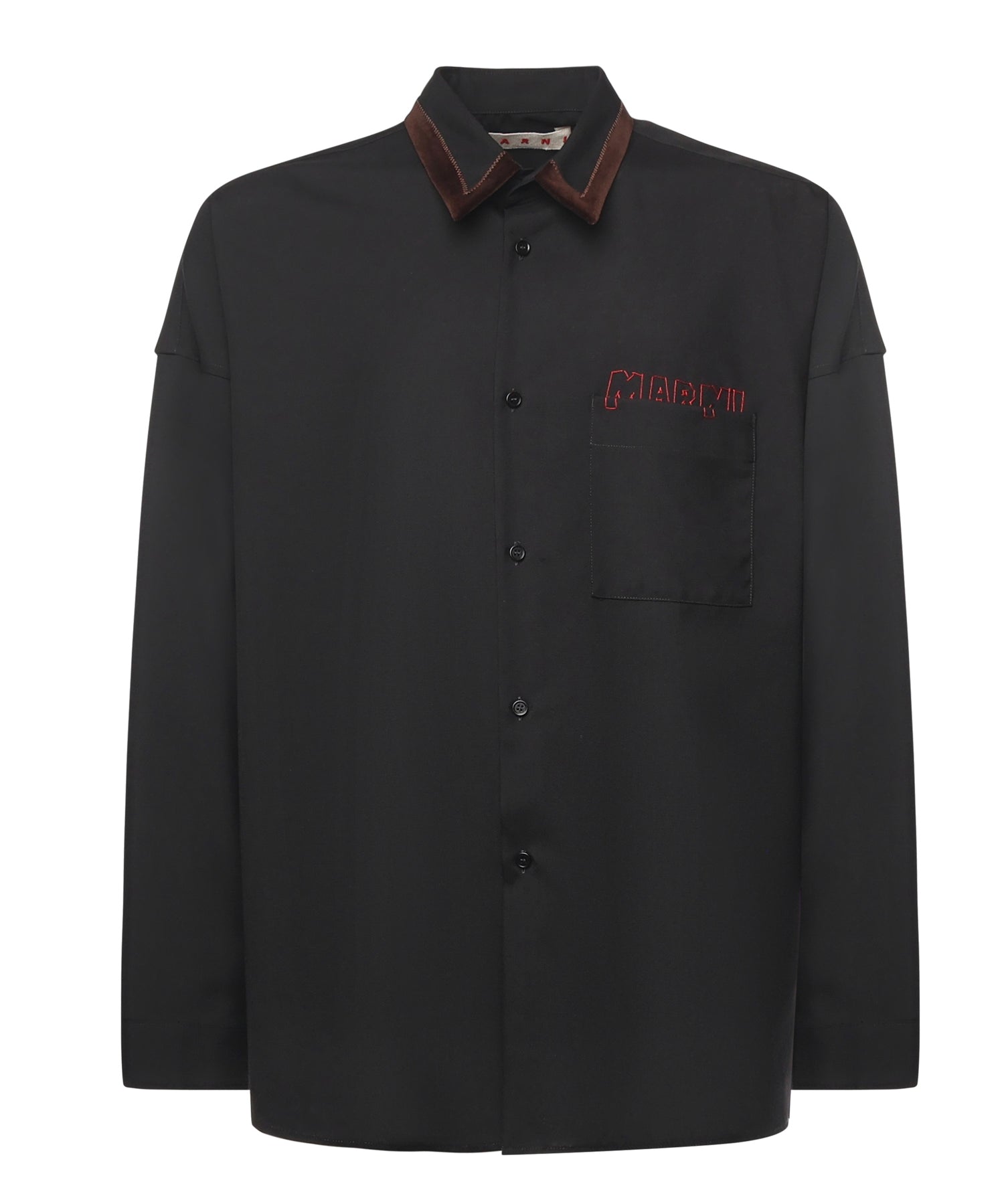 Camicia in lana con logo CUMU0061Q1 TW83900N99 MARNI 