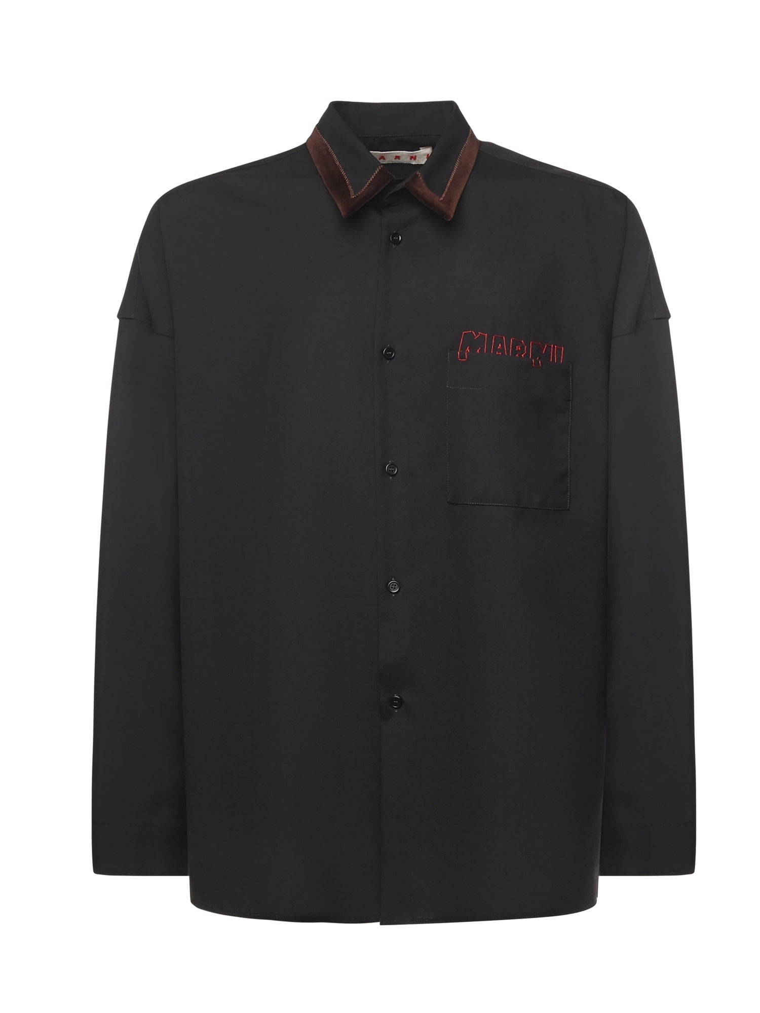 Camicia in lana con logo CUMU0061Q1 TW83900N99 MARNI 
