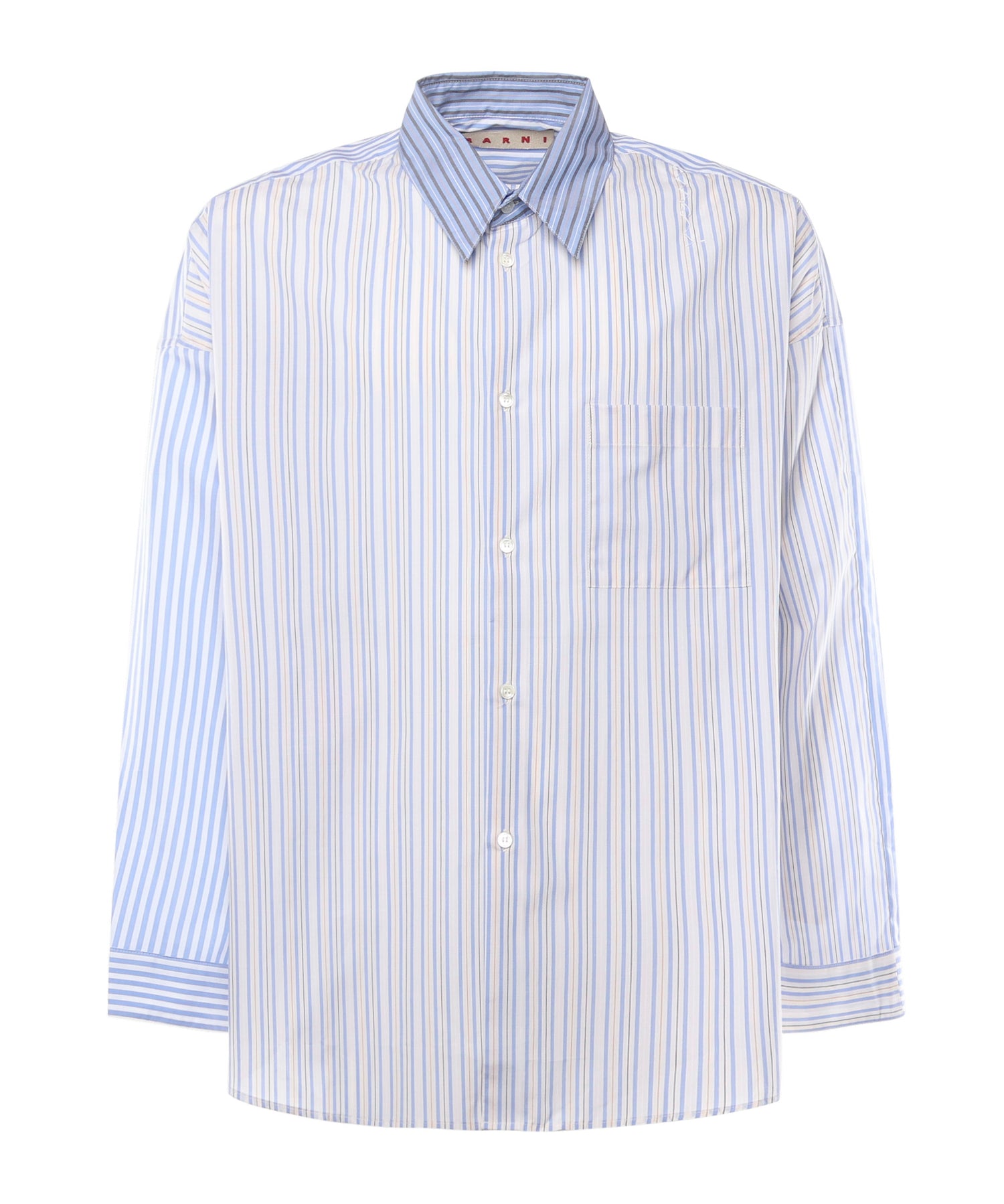 Camicia in cotone biologico con mix di righe CUMU0061SQ UTC529STB50 MARNI 