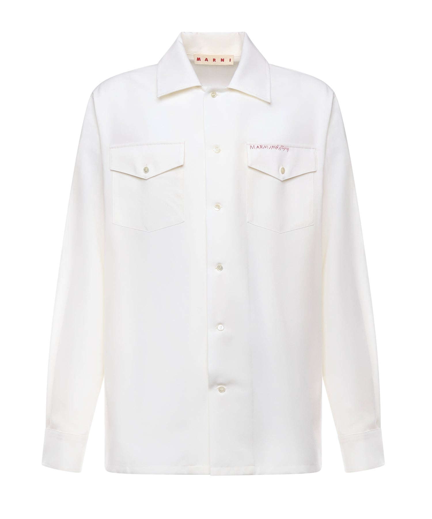 Camicia in fresco lana con ricamo CUMU0310S0 TW83900W01 MARNI 