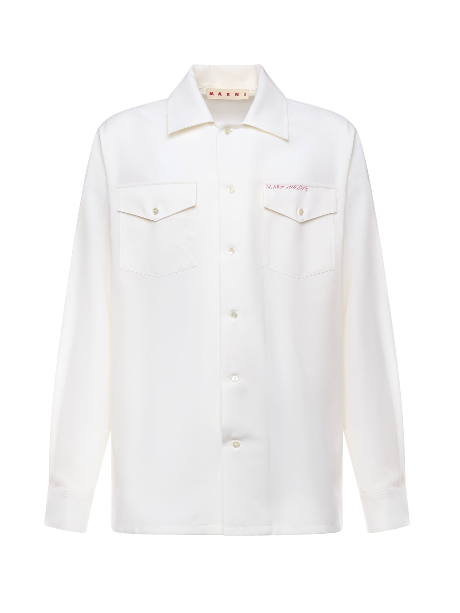 Camicia in fresco lana con ricamo CUMU0310S0 TW83900W01 MARNI 