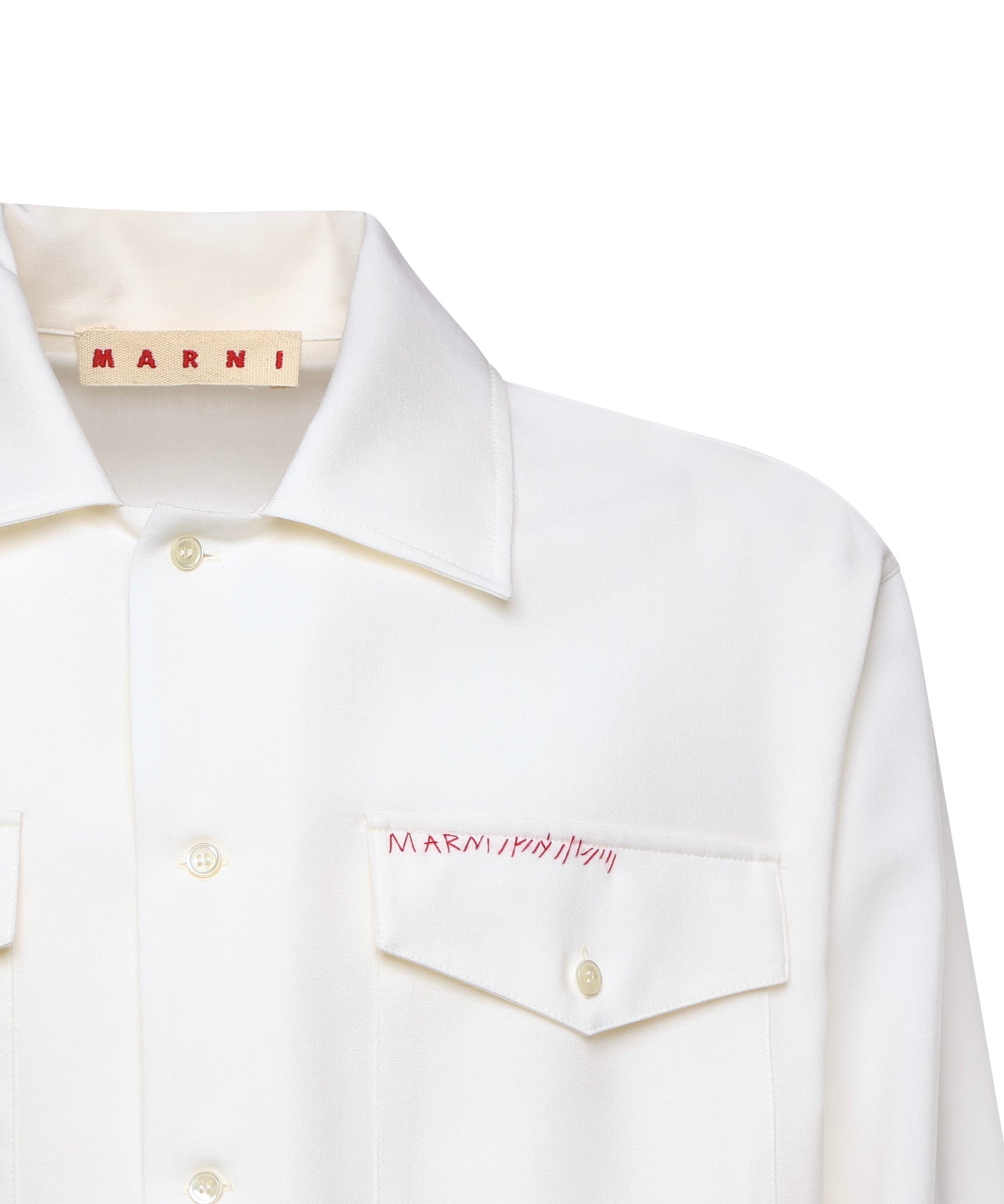 Camicia in fresco lana con ricamo CUMU0310S0 TW83900W01 MARNI 