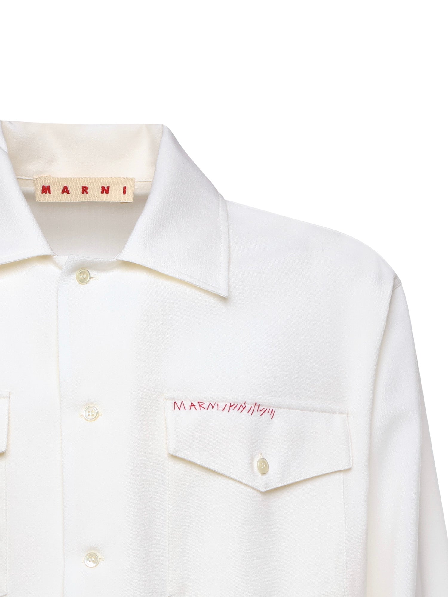 Camicia in fresco lana con ricamo CUMU0310S0 TW83900W01 MARNI 