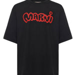 T-shirt in cotone con logo HUMU0223WP USCY53LON99 MARNI 