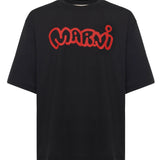T-shirt in cotone con logo HUMU0223WP USCY53LON99 MARNI 