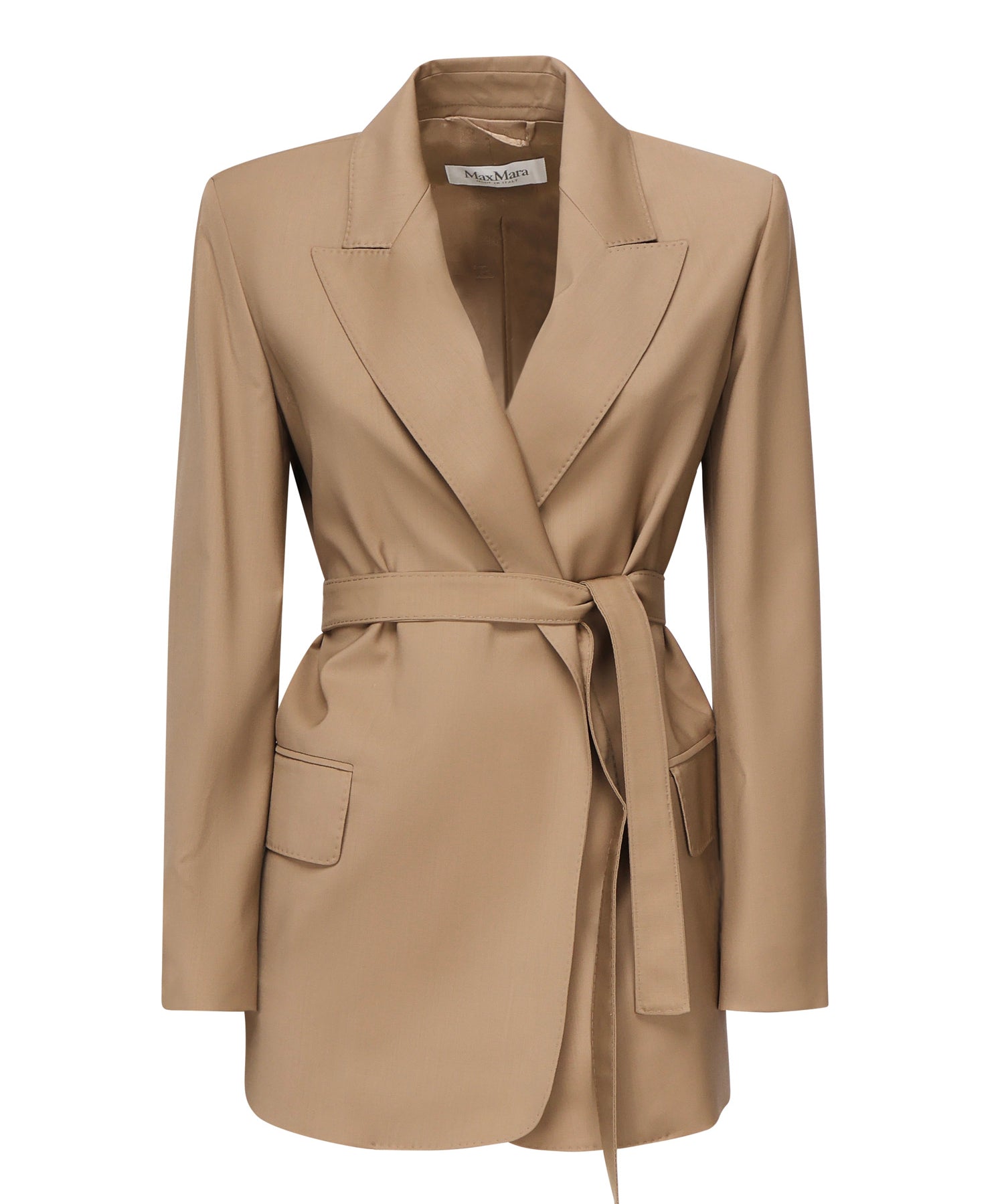Blazer in tela di lana con cintura 2521046101600 010 MAX MARA 