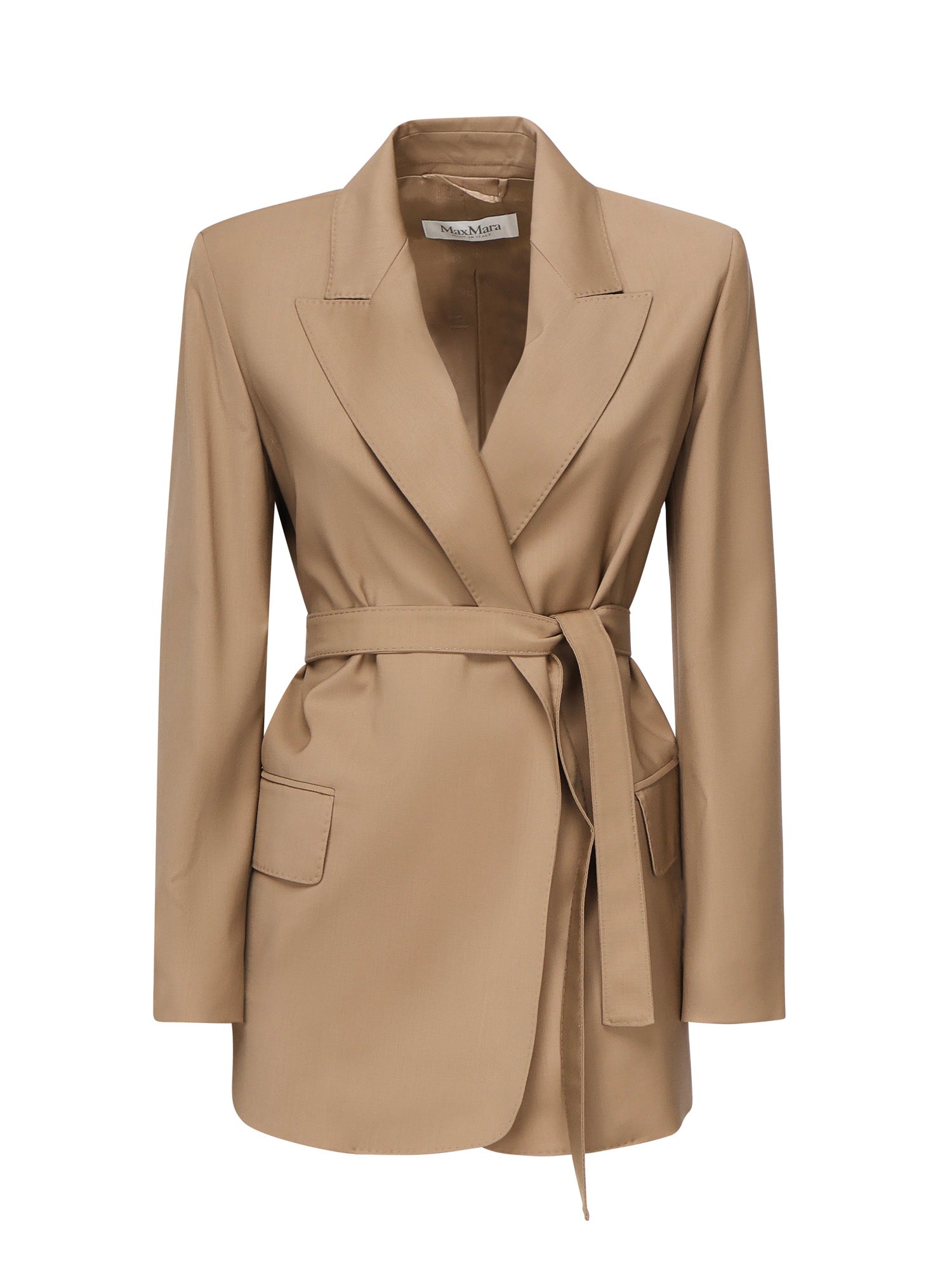 Blazer in tela di lana con cintura 2521046101600 010 MAX MARA 