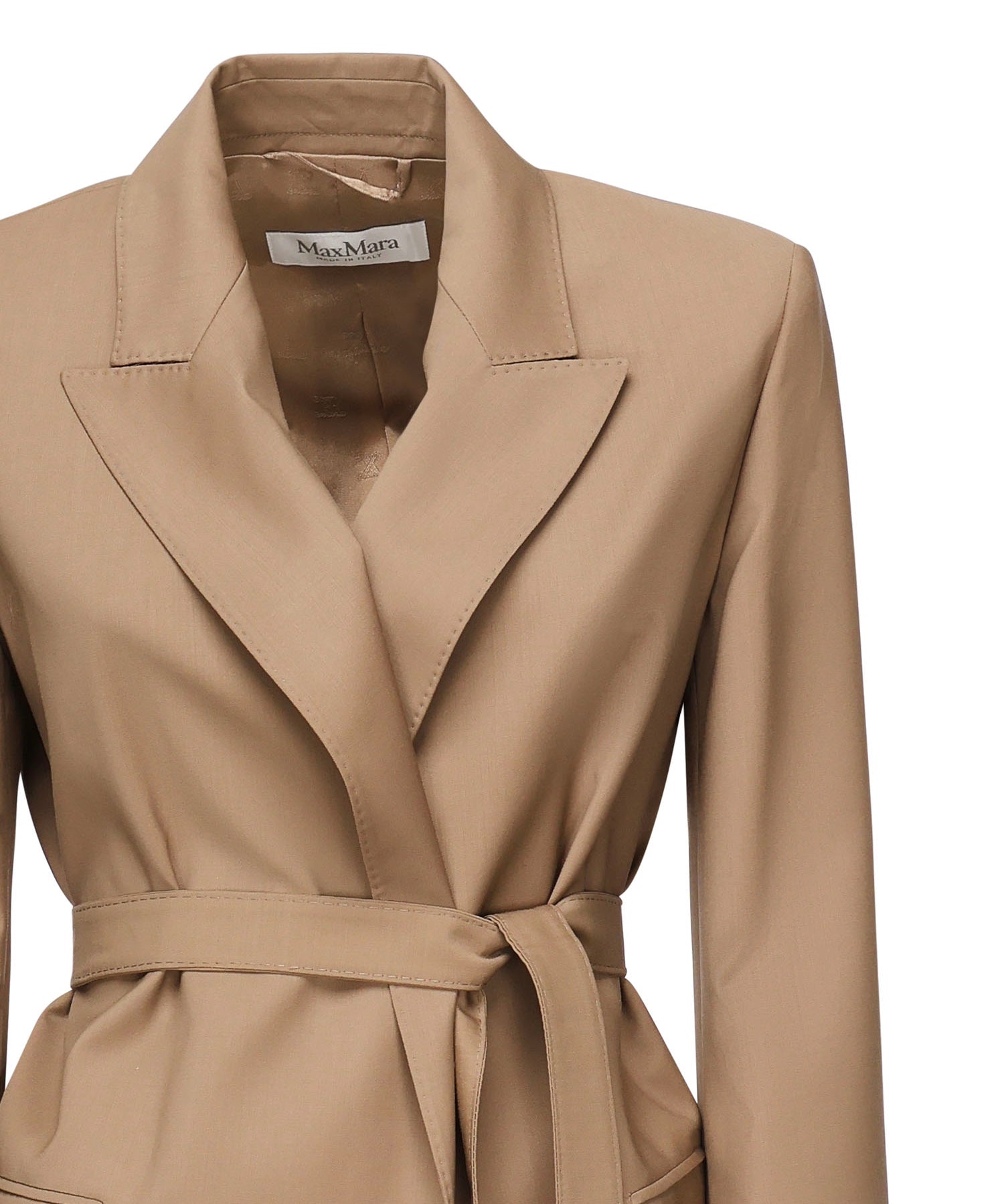 Blazer in tela di lana con cintura 2521046101600 010 MAX MARA 