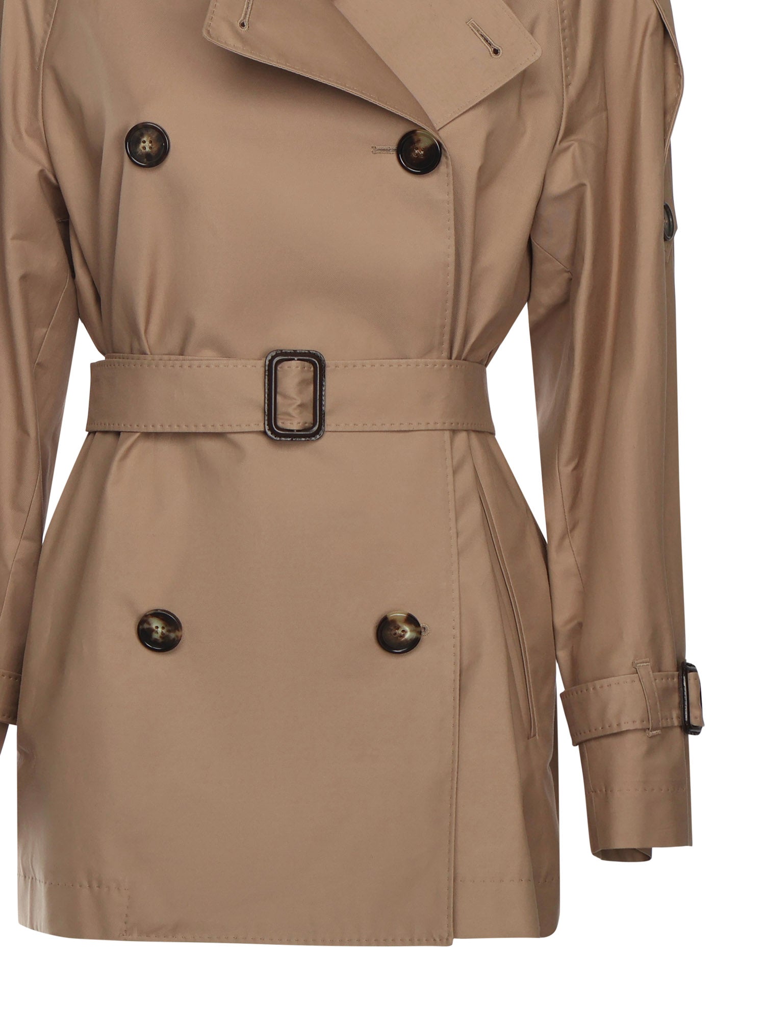 Trench corto doppiopetto in twill di cotone 2529026044600 001 MAX MARA THE CUBE 