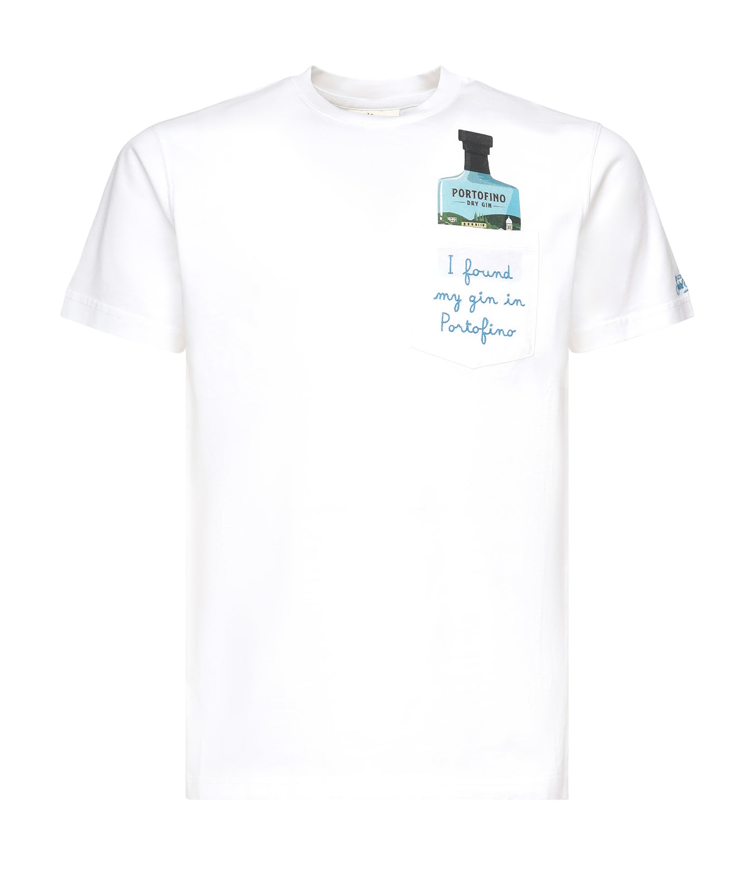 T-shirt Austin con ricamo e stampa AUS0001 05648H MC2 SAINT BARTH 