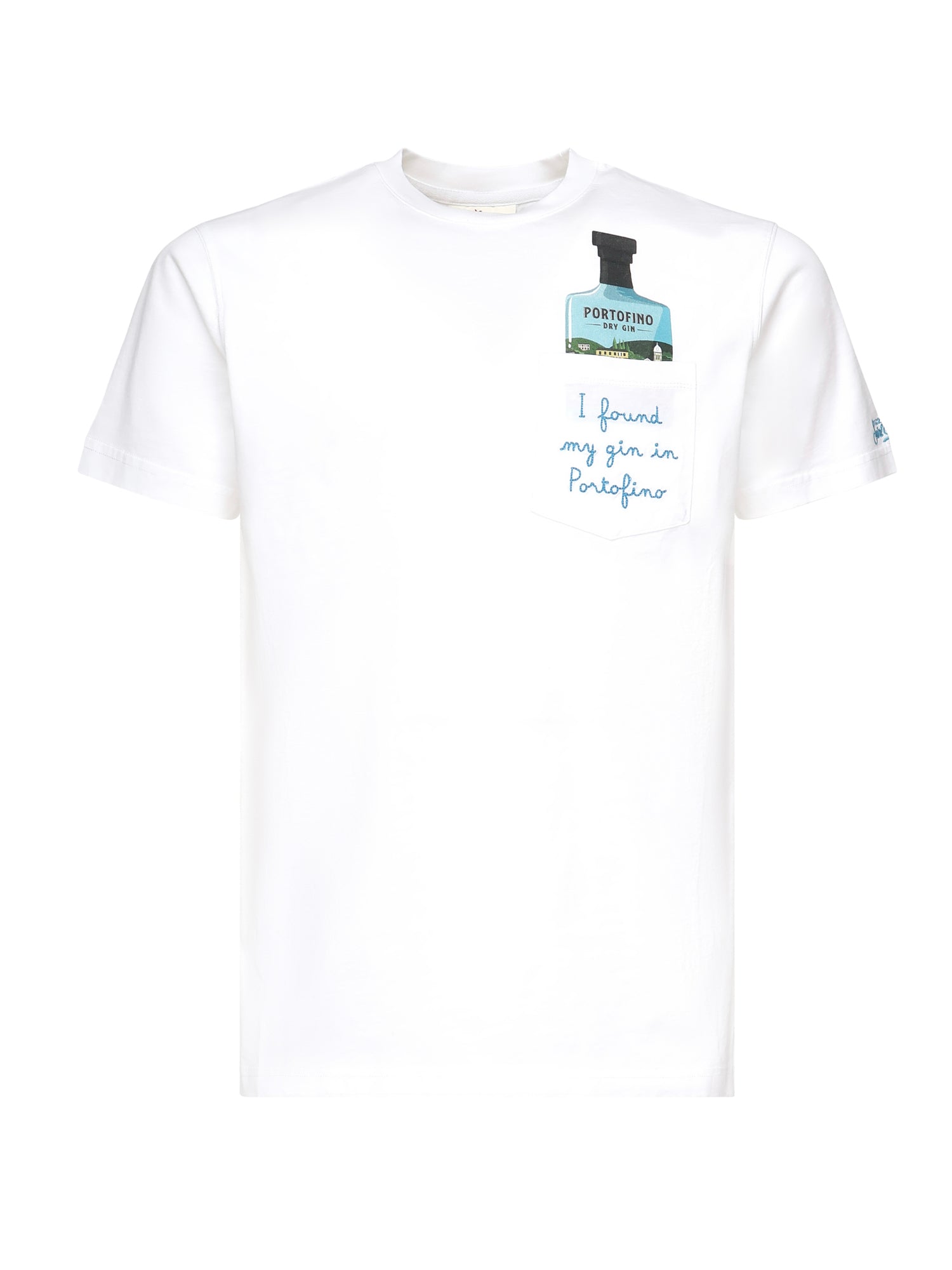T-shirt Austin con ricamo e stampa AUS0001 05648H MC2 SAINT BARTH 