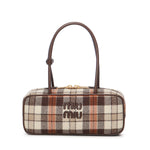 Bauletto Beau in tartan con dettagli in pelle<BR/> 5BB173 2DU5F0Z0F MIU MIU 