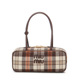 Bauletto Beau in tartan con dettagli in pelle<BR/> 5BB173 2DU5F0Z0F MIU MIU 
