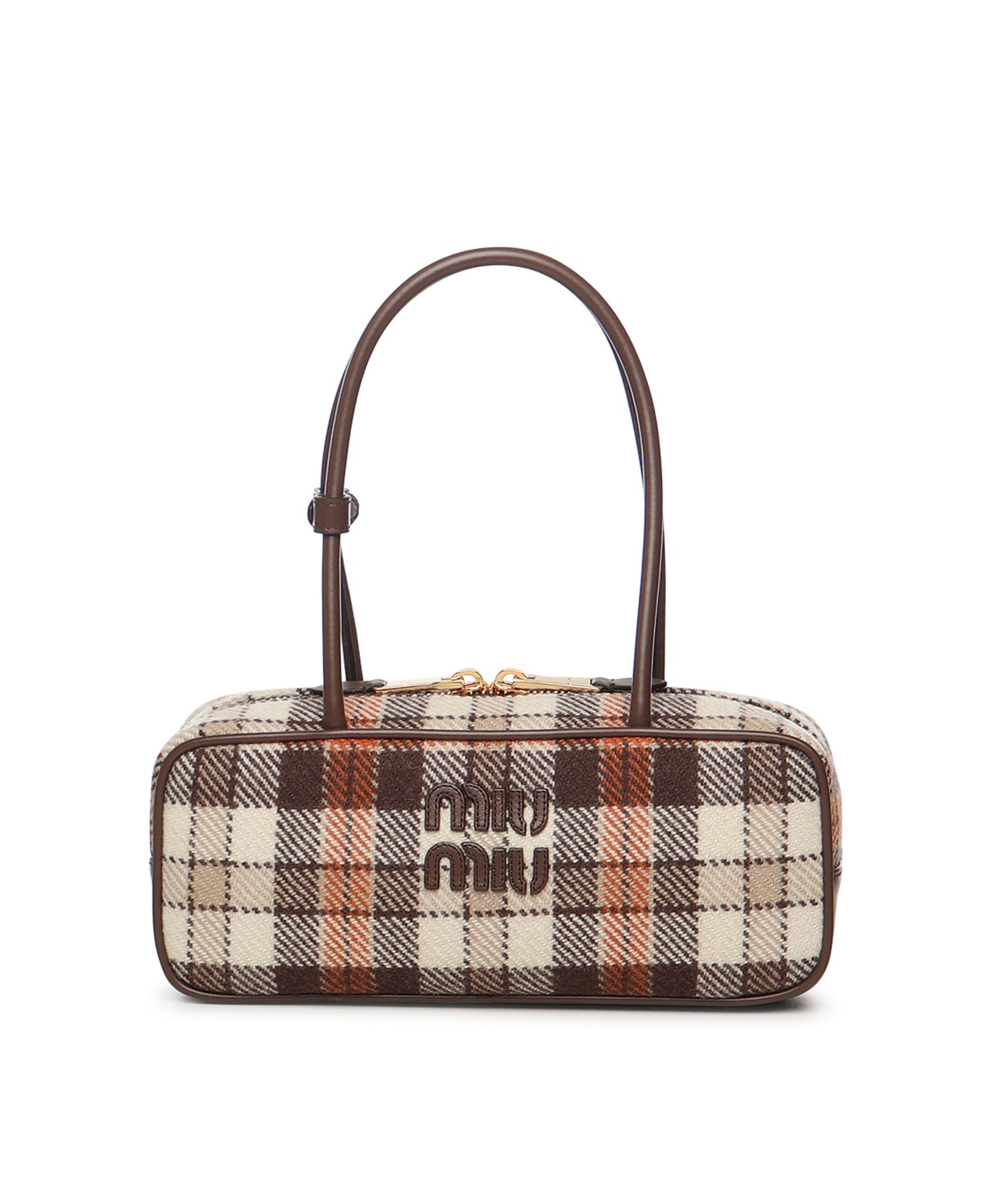 Bauletto Beau in tartan con dettagli in pelle<BR/> 5BB173 2DU5F0Z0F MIU MIU 