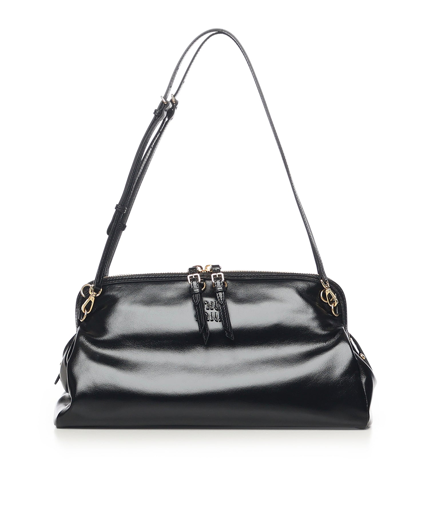 Pochette in pelle con logo 5BF129 2IEOF0002 MIU MIU 