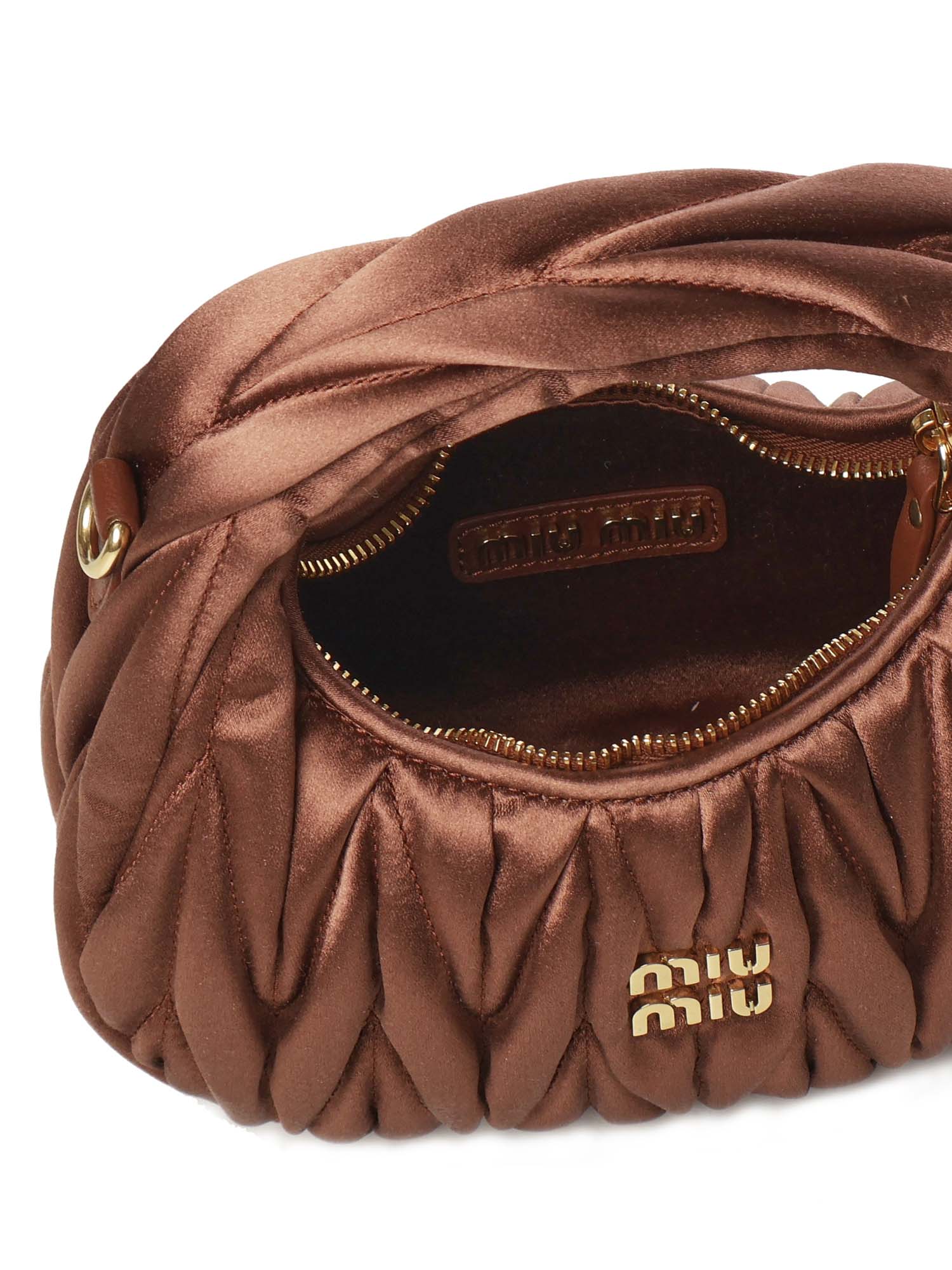 Mini bag Wander in raso trapuntato 5BP078 2BD8F0324 MIU MIU 