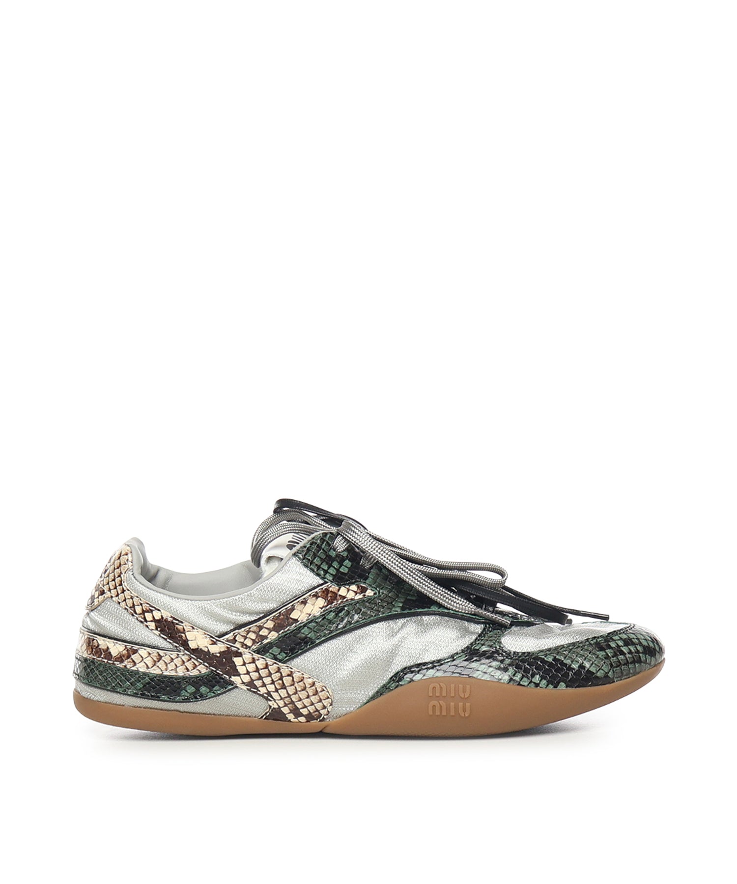 Sneakers Gymnasium in tessuto tecnico e Ayers stampa pitone 5E428E 3ZL4F04UJ MIU MIU 