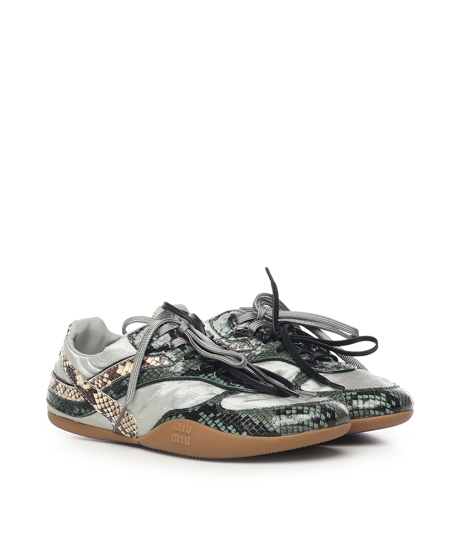 Sneakers Gymnasium in tessuto tecnico e Ayers stampa pitone 5E428E 3ZL4F04UJ MIU MIU 