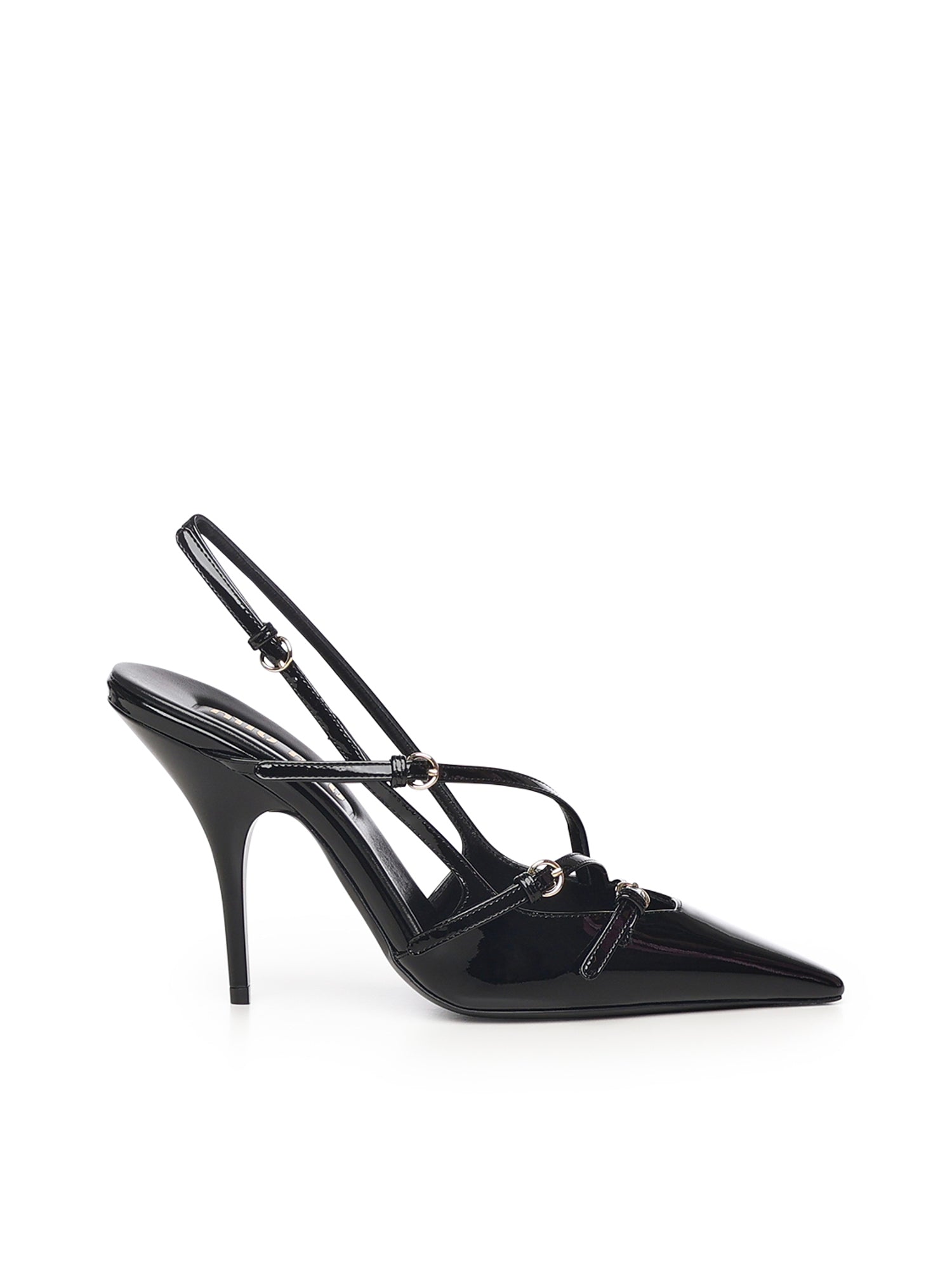 Slingback in vernice con fibbie 5I013E 069F0002 MIU MIU 