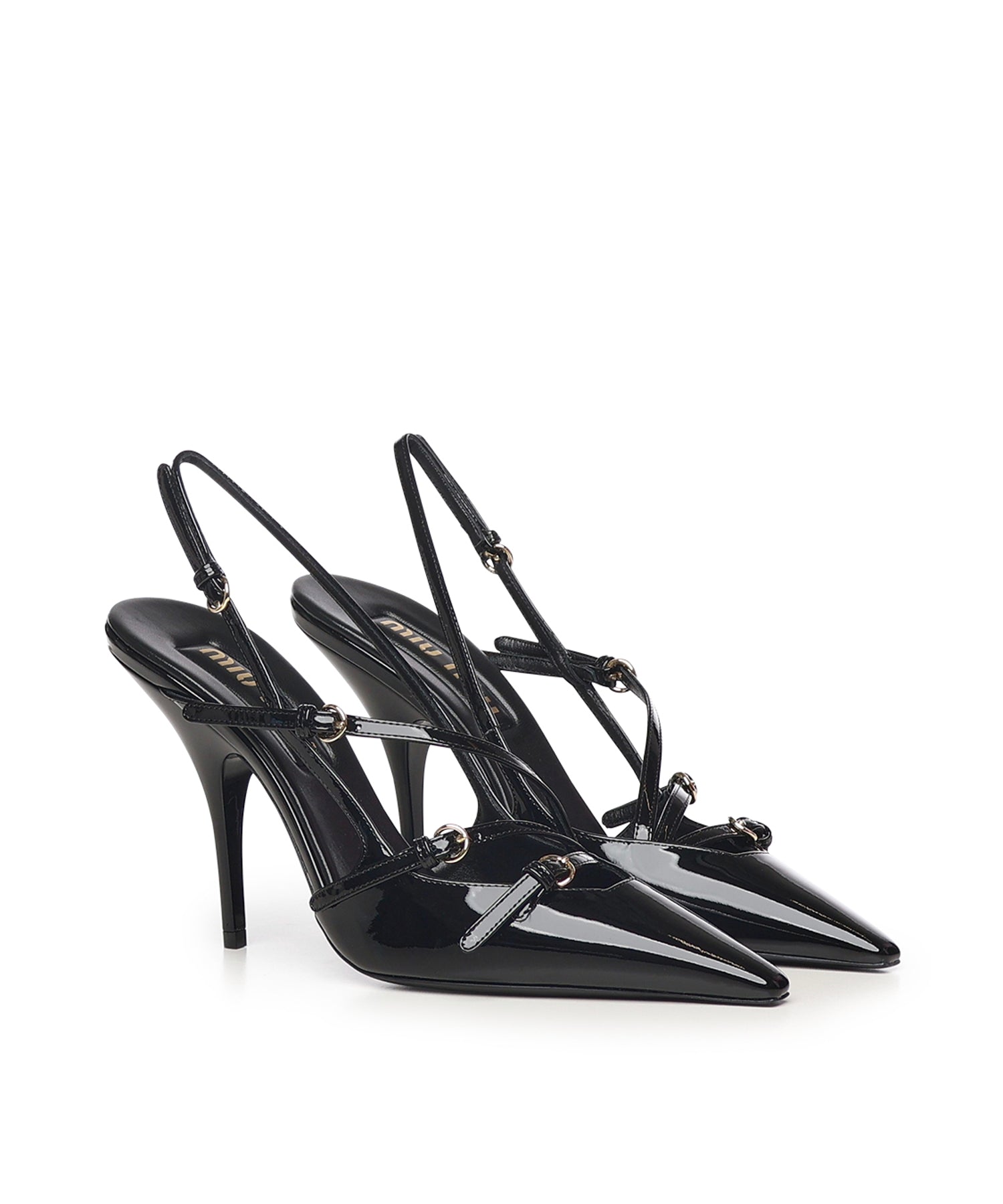 Slingback in vernice con fibbie 5I013E 069F0002 MIU MIU 