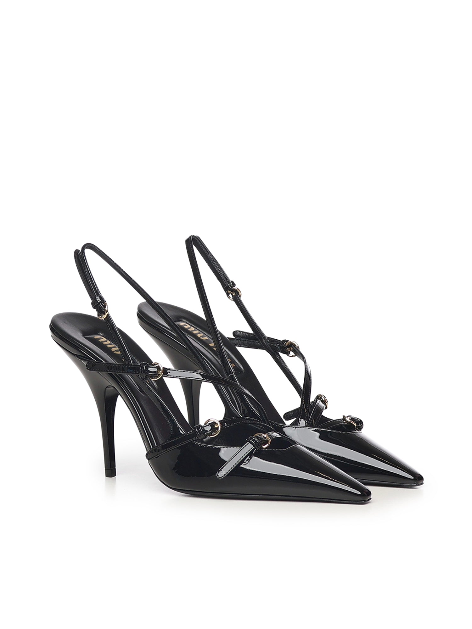 Slingback in vernice con fibbie 5I013E 069F0002 MIU MIU 