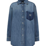 Camicia in denim con logo GWC125 17GGF0076 MIU MIU 