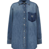 Camicia in denim con logo GWC125 17GGF0076 MIU MIU 