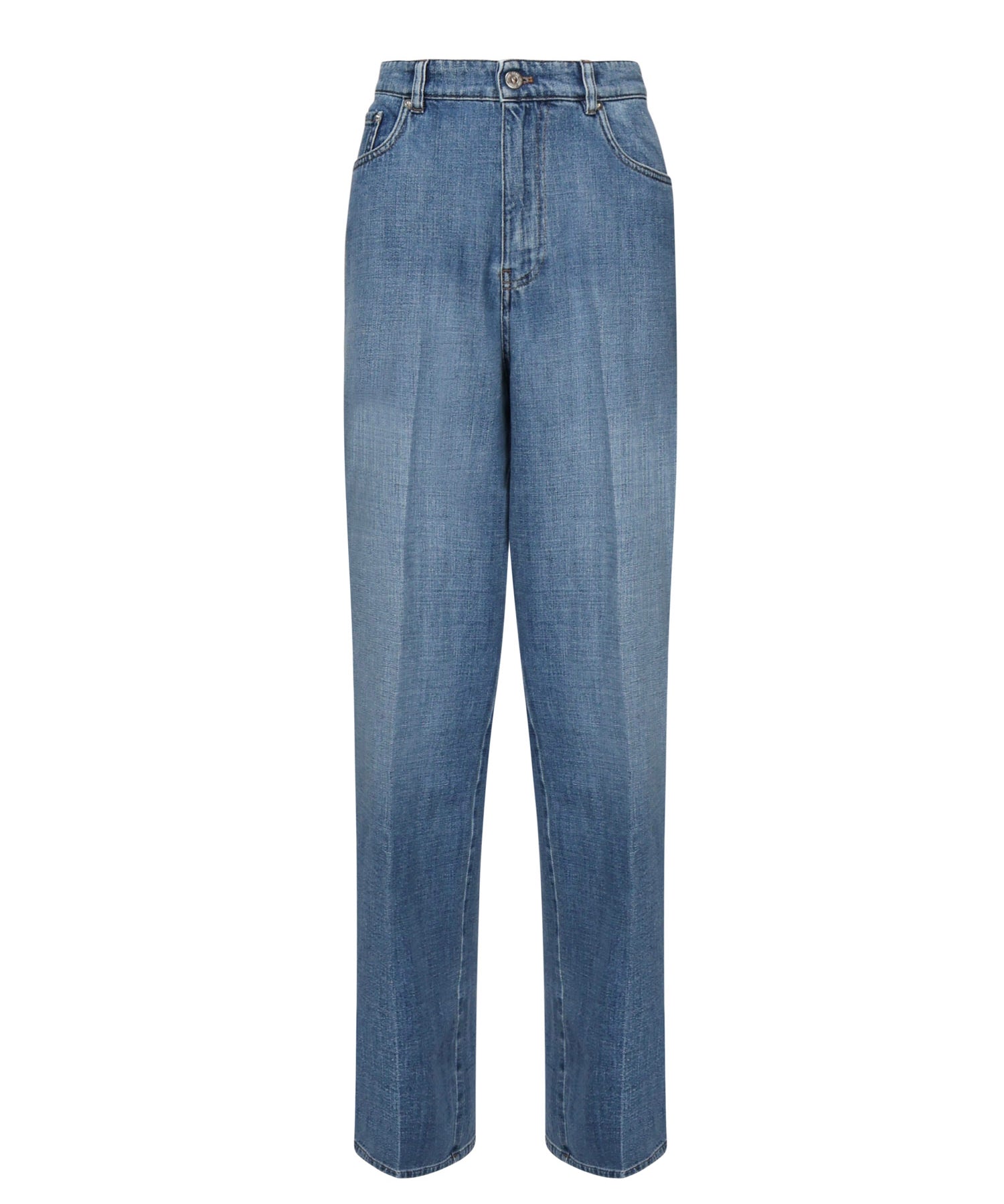 Jeans in denim con logo GWP394 17GGF0076 MIU MIU 
