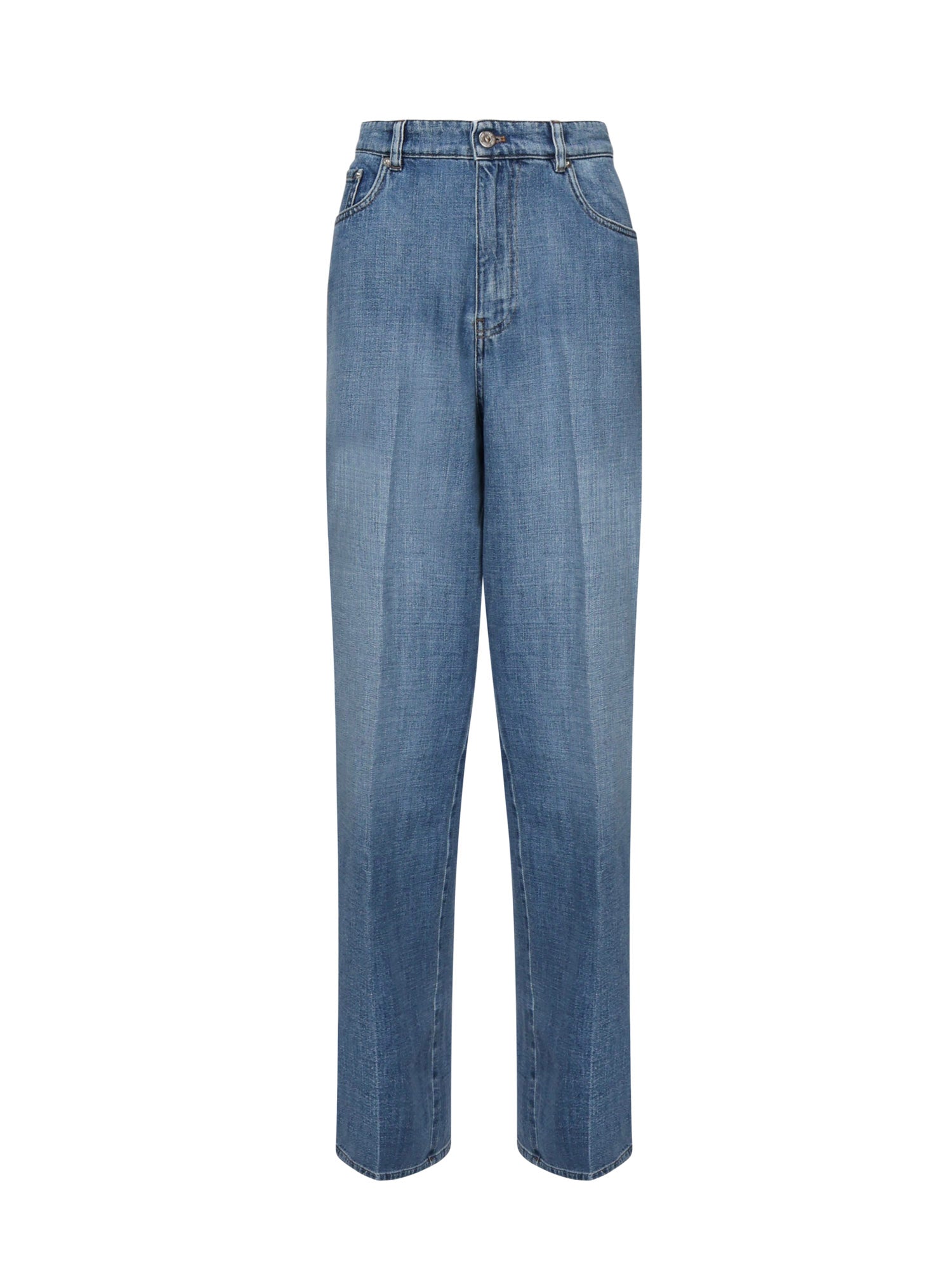 Jeans in denim con logo GWP394 17GGF0076 MIU MIU 
