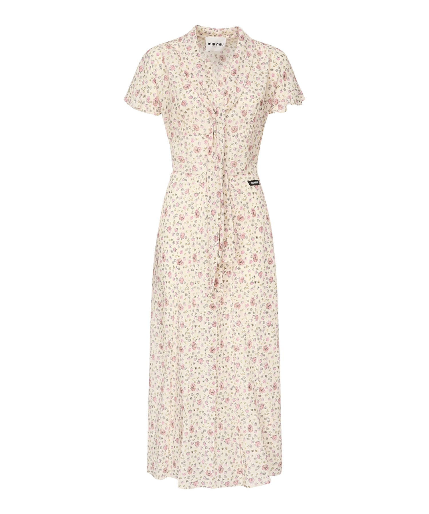 Abito lungo in crêpe de Chine MF5971 175RF0770 MIU MIU 