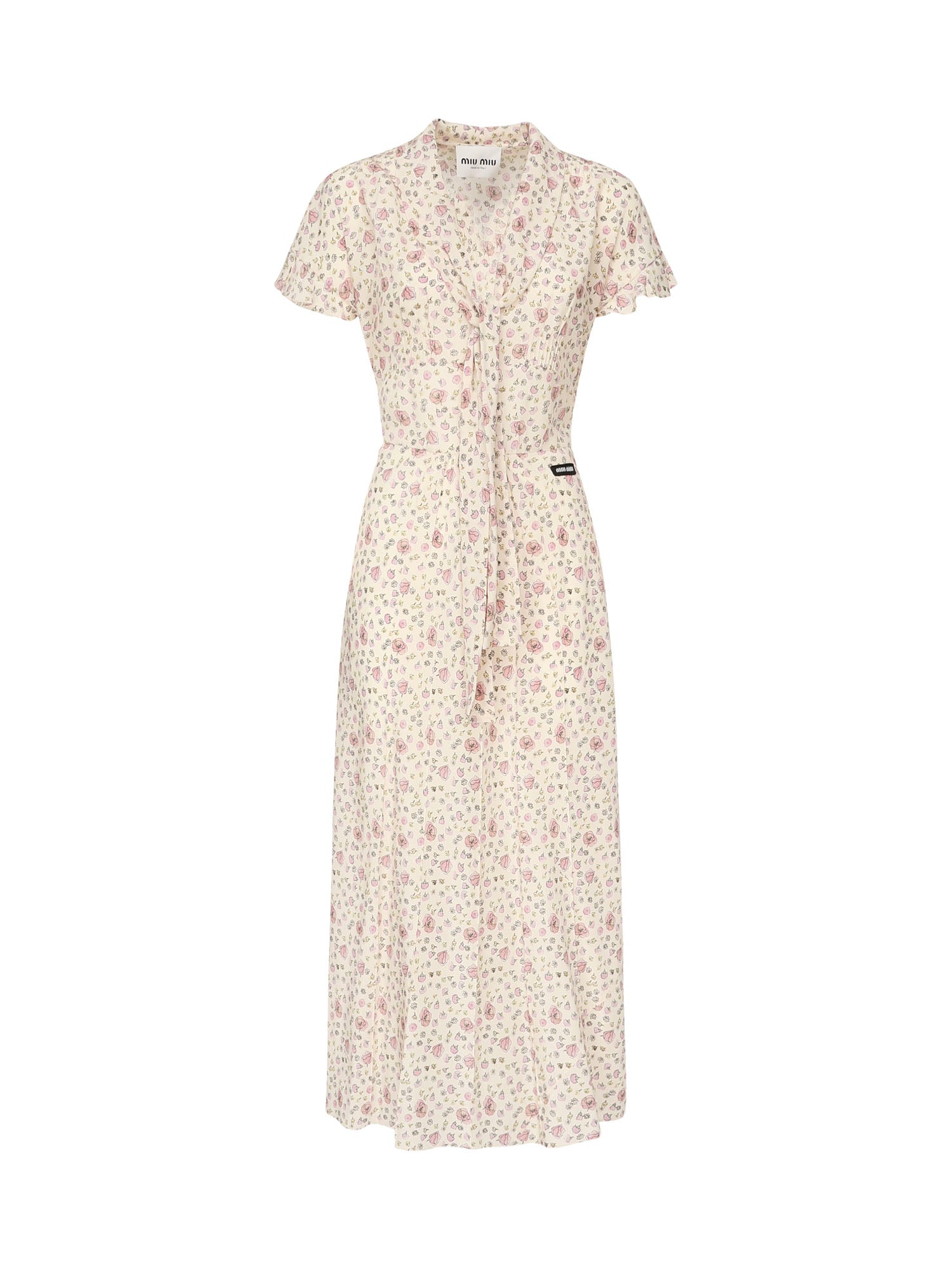 Abito lungo in crêpe de Chine MF5971 175RF0770 MIU MIU 