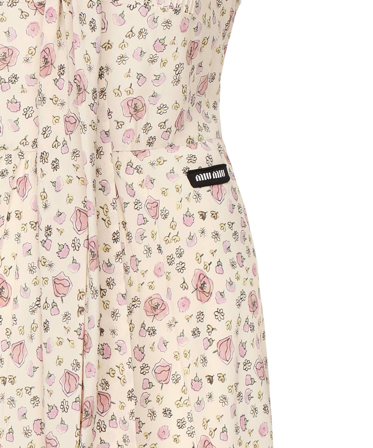Abito lungo in crêpe de Chine MF5971 175RF0770 MIU MIU 
