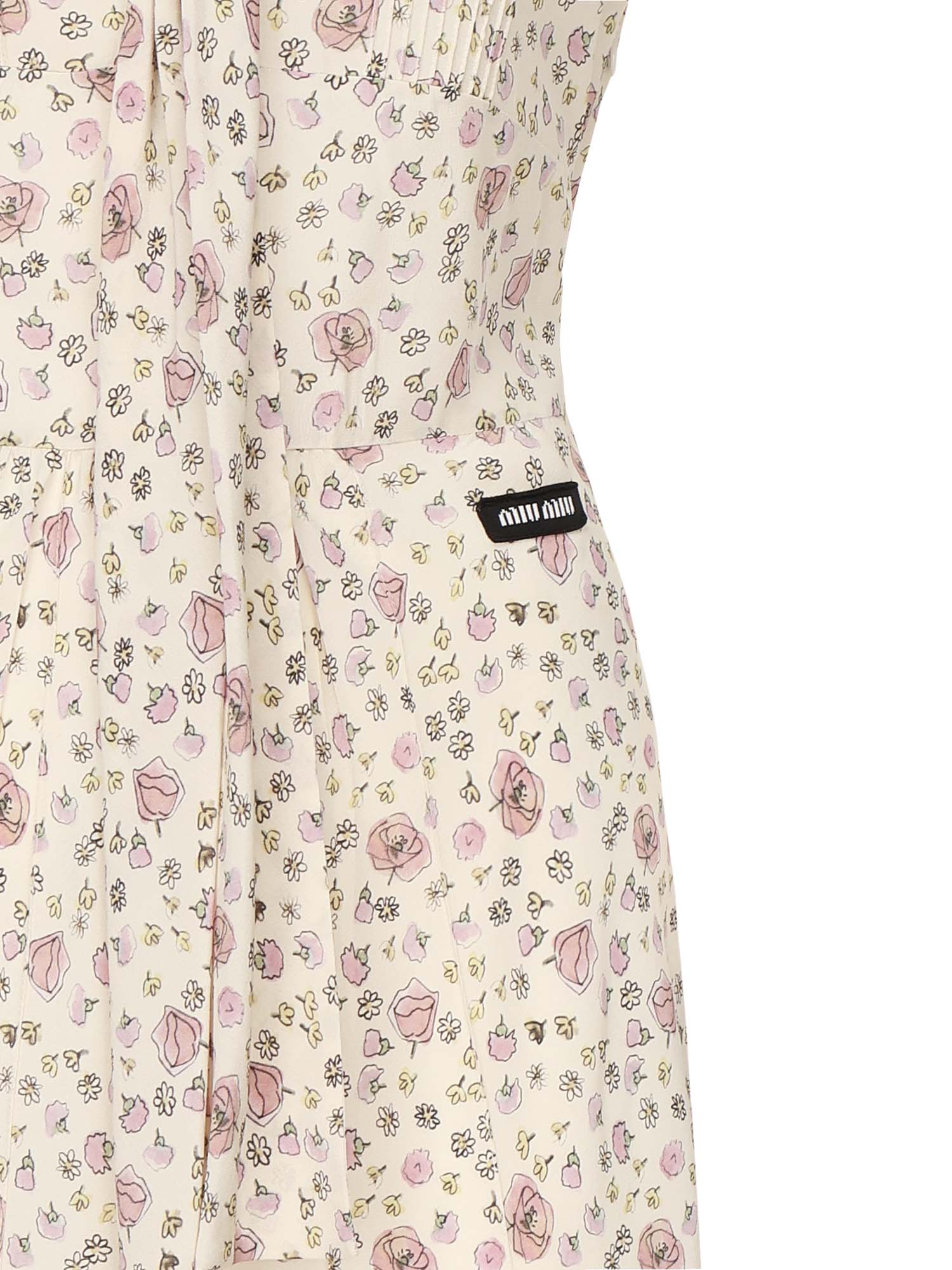 Abito lungo in crêpe de Chine MF5971 175RF0770 MIU MIU 