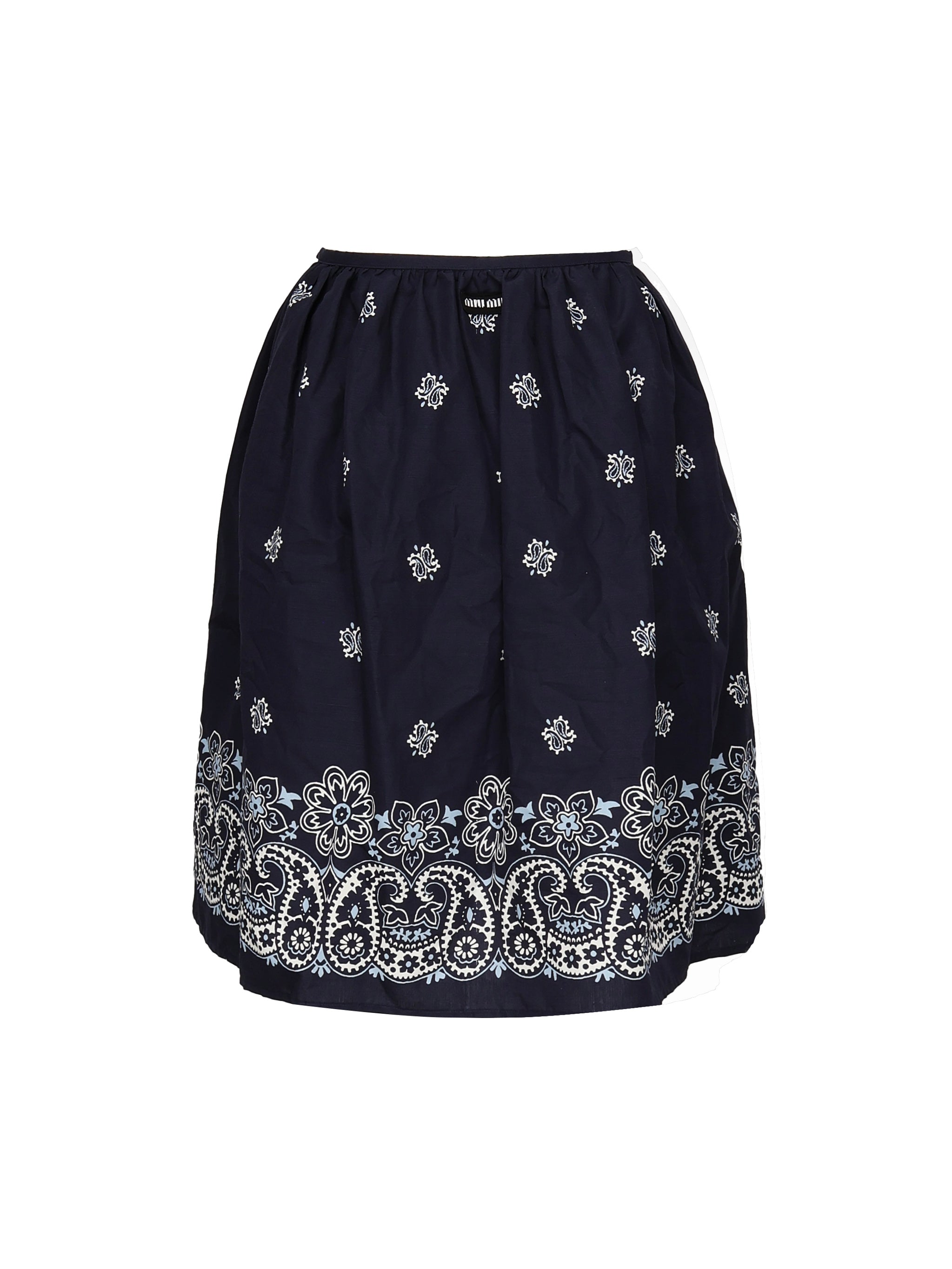 Gonna in popeline fiammato con stampa<BR/> MG2425 17X0F022X MIU MIU 