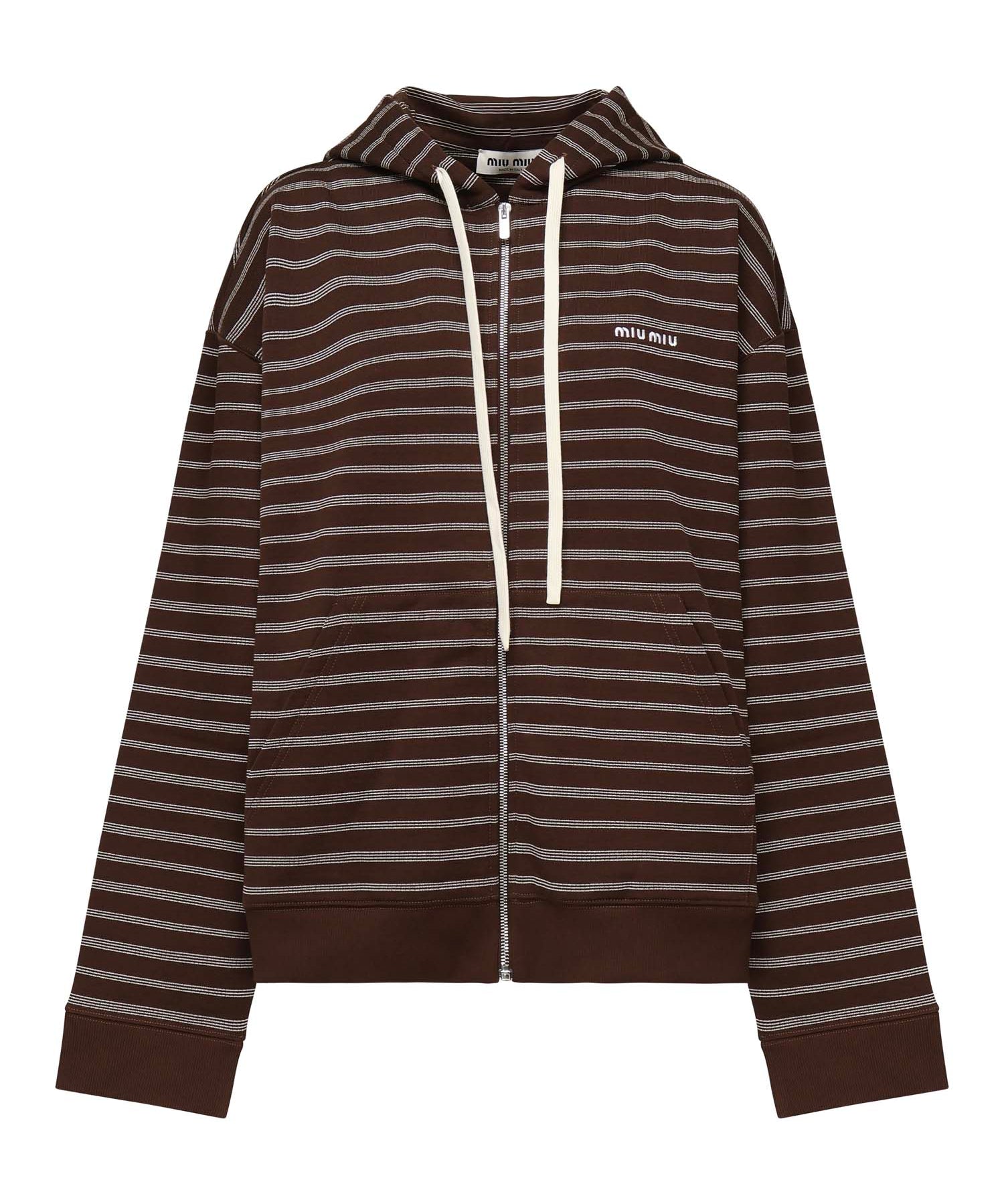 Felpa a righe con logo<BR/> MJL023 174VF0O7E MIU MIU 