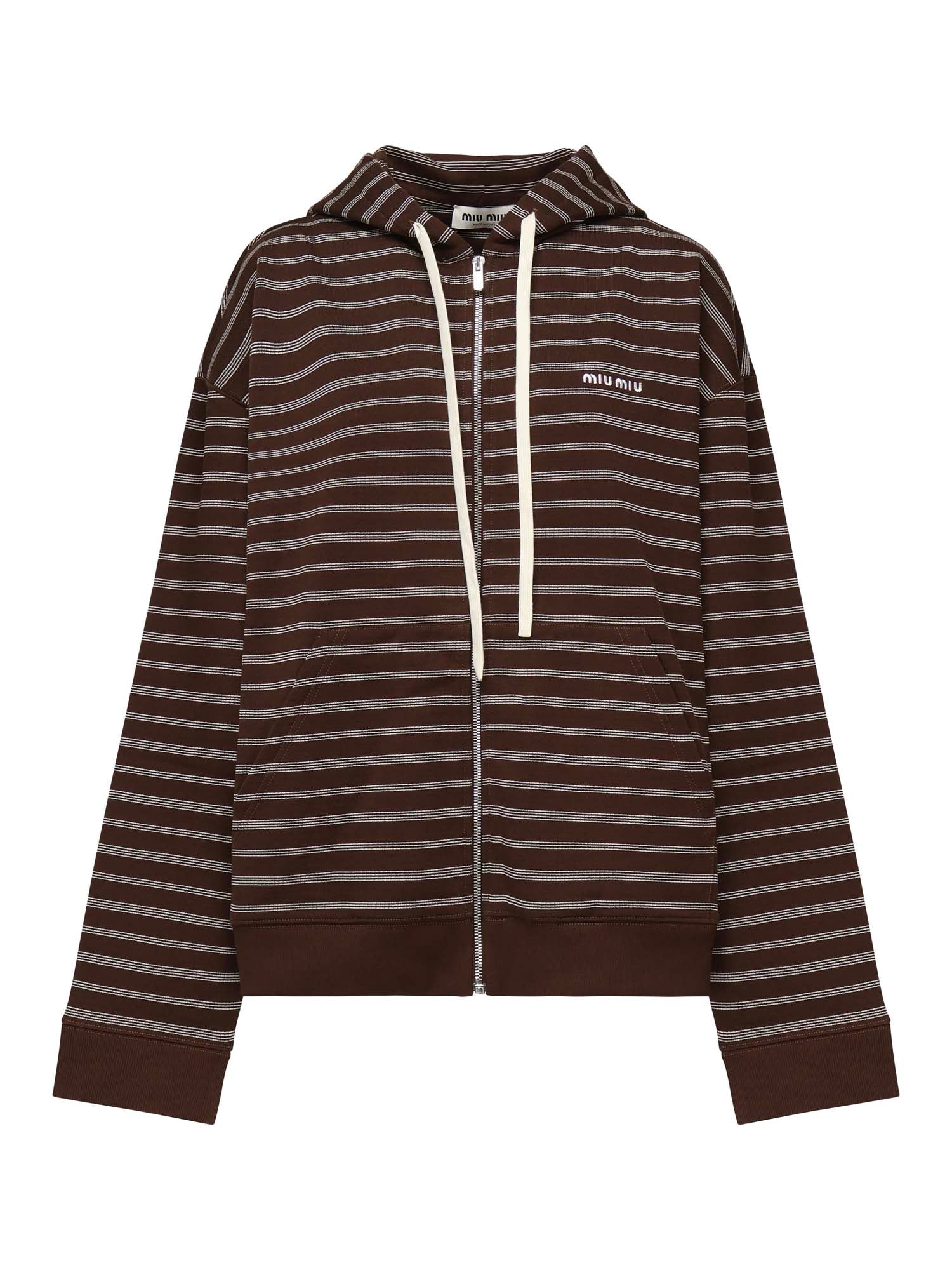 Felpa a righe con logo<BR/> MJL023 174VF0O7E MIU MIU 