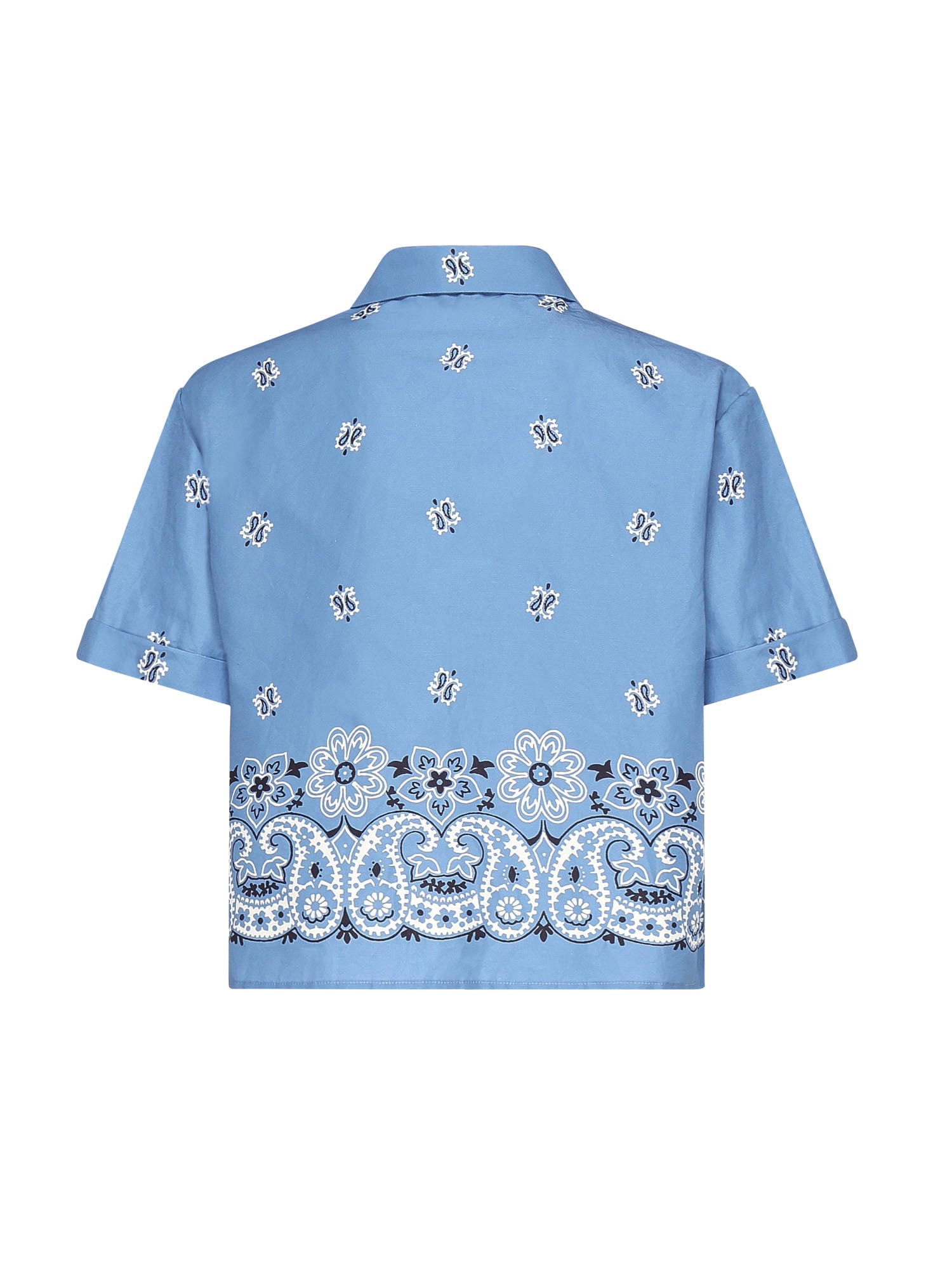 Camicia in popeline fiammato con stampa MK1951 17XXF061M MIU MIU 