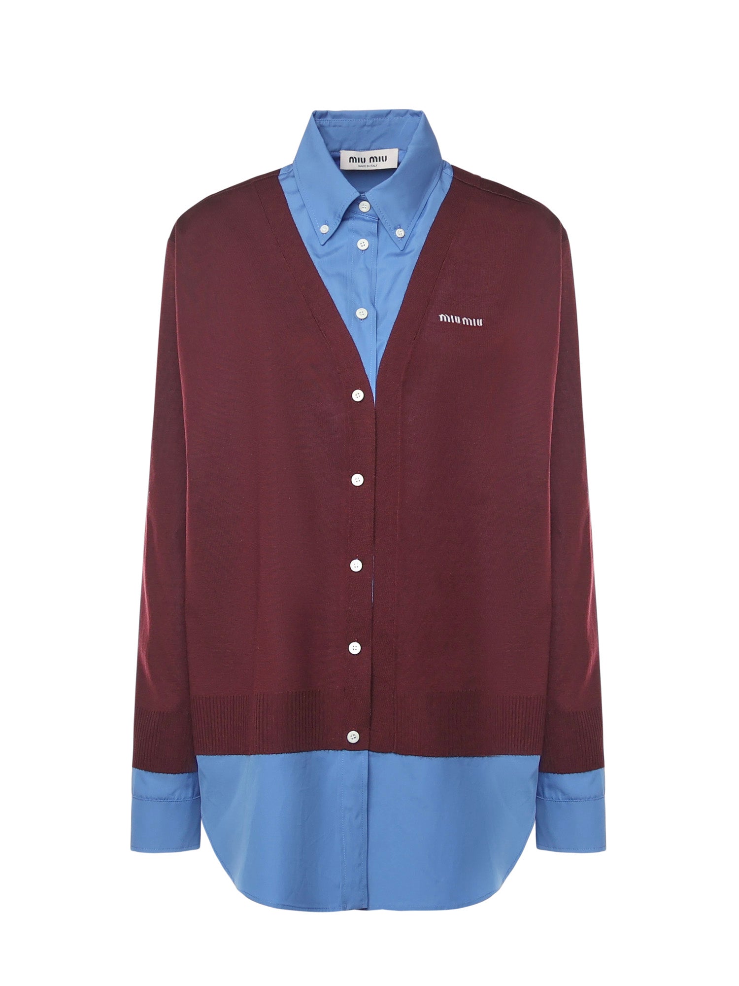 Camicia In Cashmere E Popeline MK1962 17HJF041F MIU MIU 