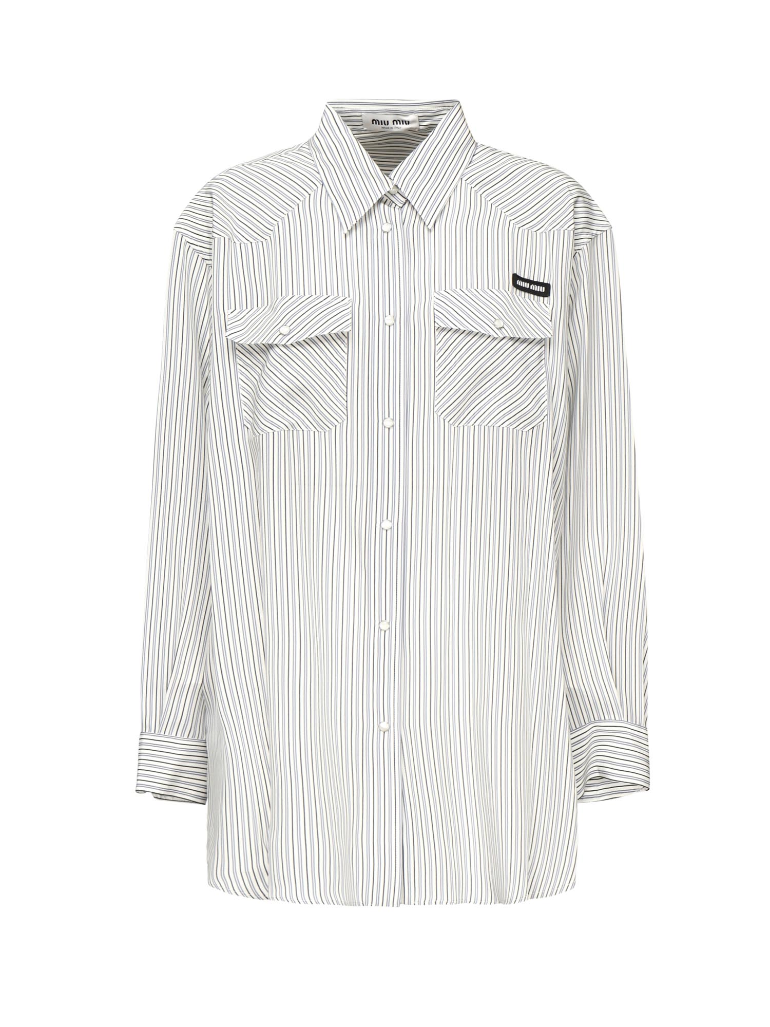 Camicia in crêpe de Chine MK1974 177WF0EK1 MIU MIU 