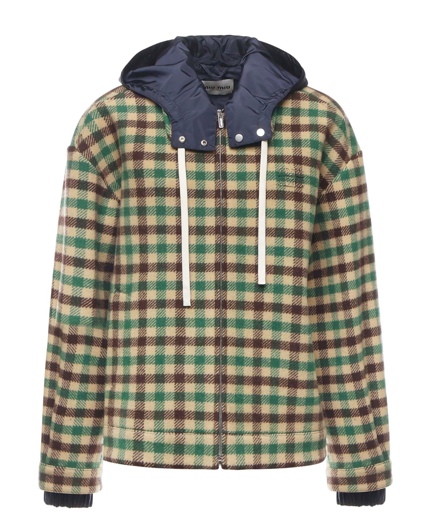 Blouson check con logo ML1268 175XF04QG MIU MIU 