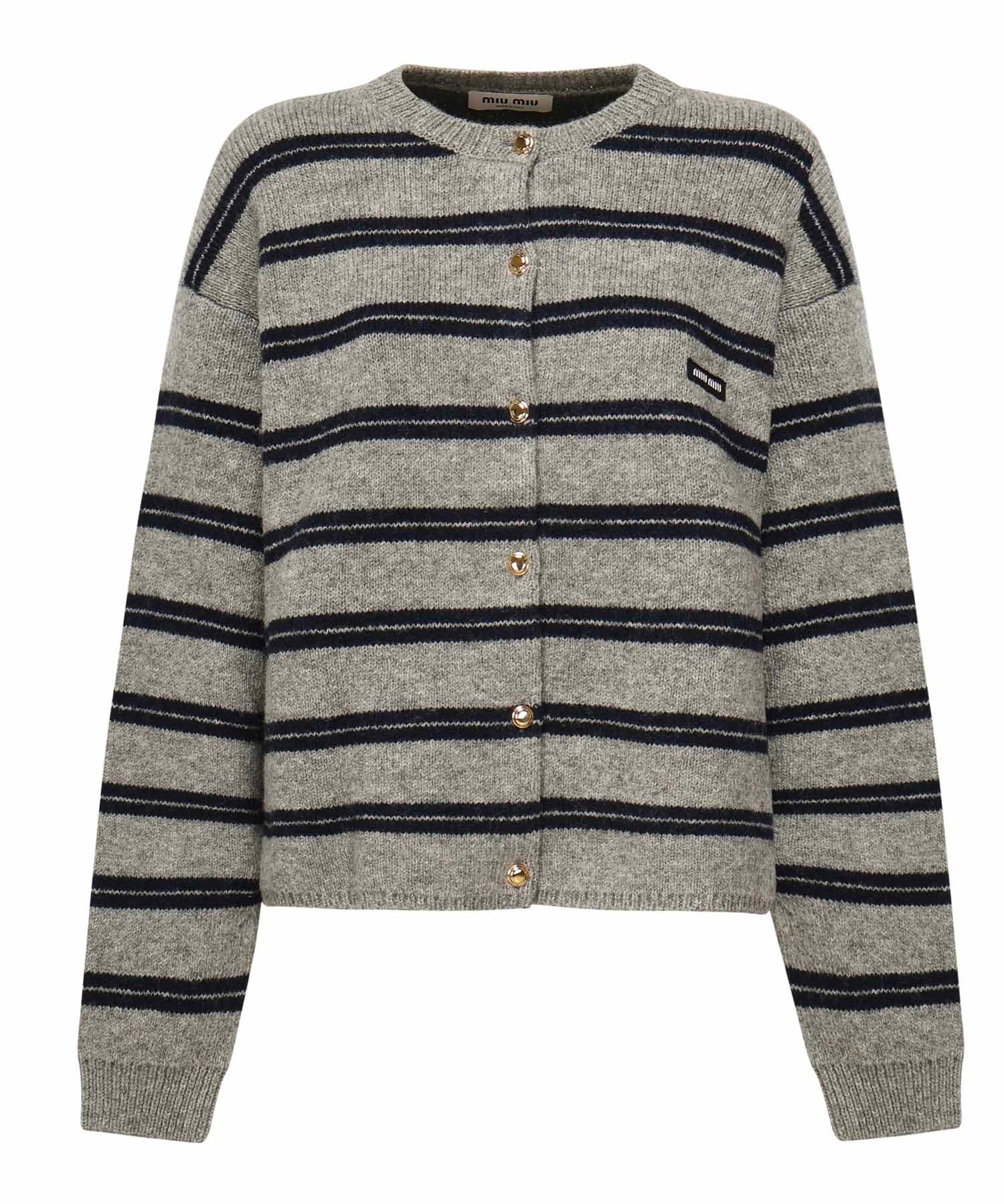 Cardigan in maglia shetland MMF899 15NQF0MZQ MIU MIU 