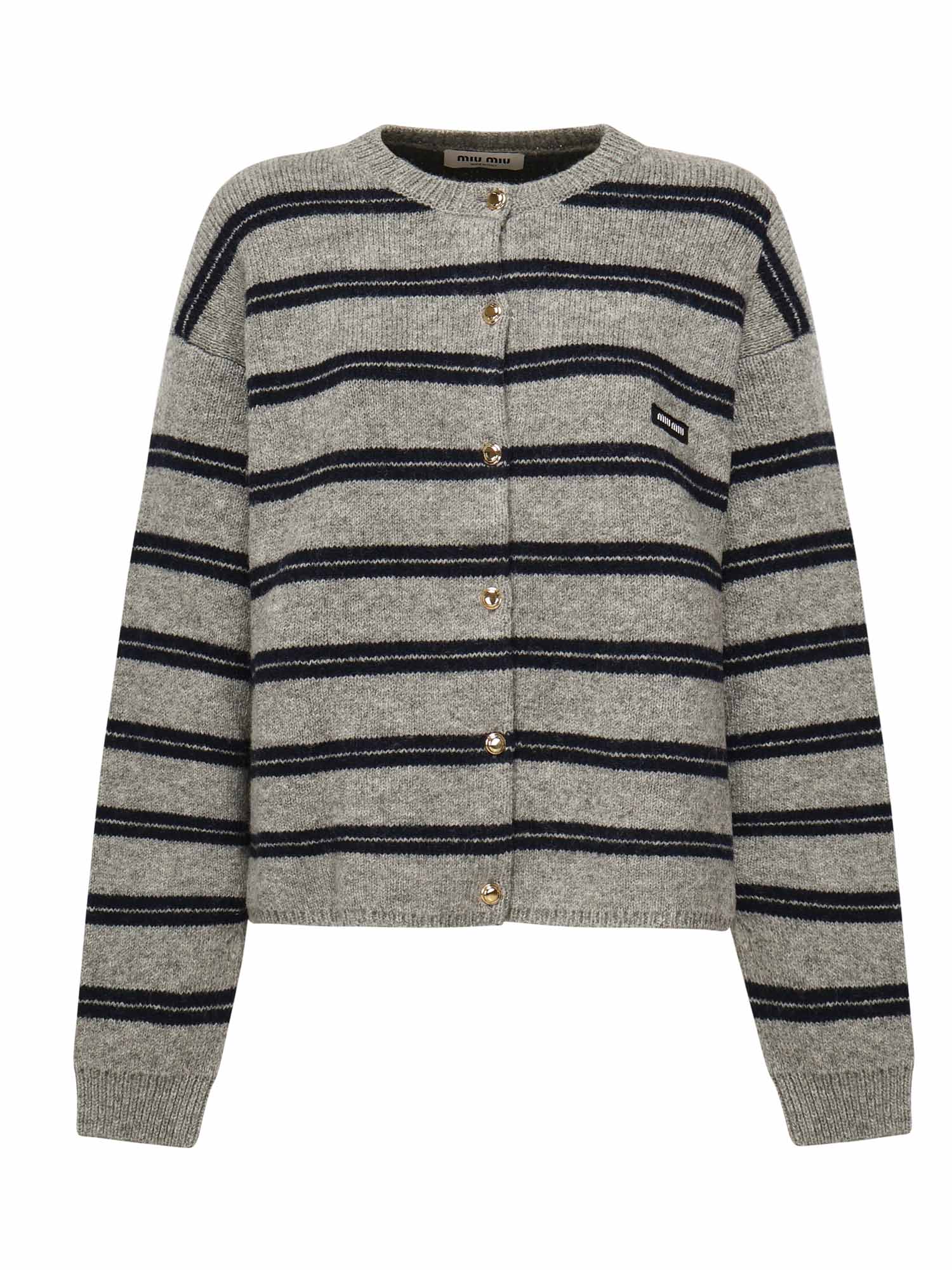 Cardigan in maglia shetland MMF899 15NQF0MZQ MIU MIU 