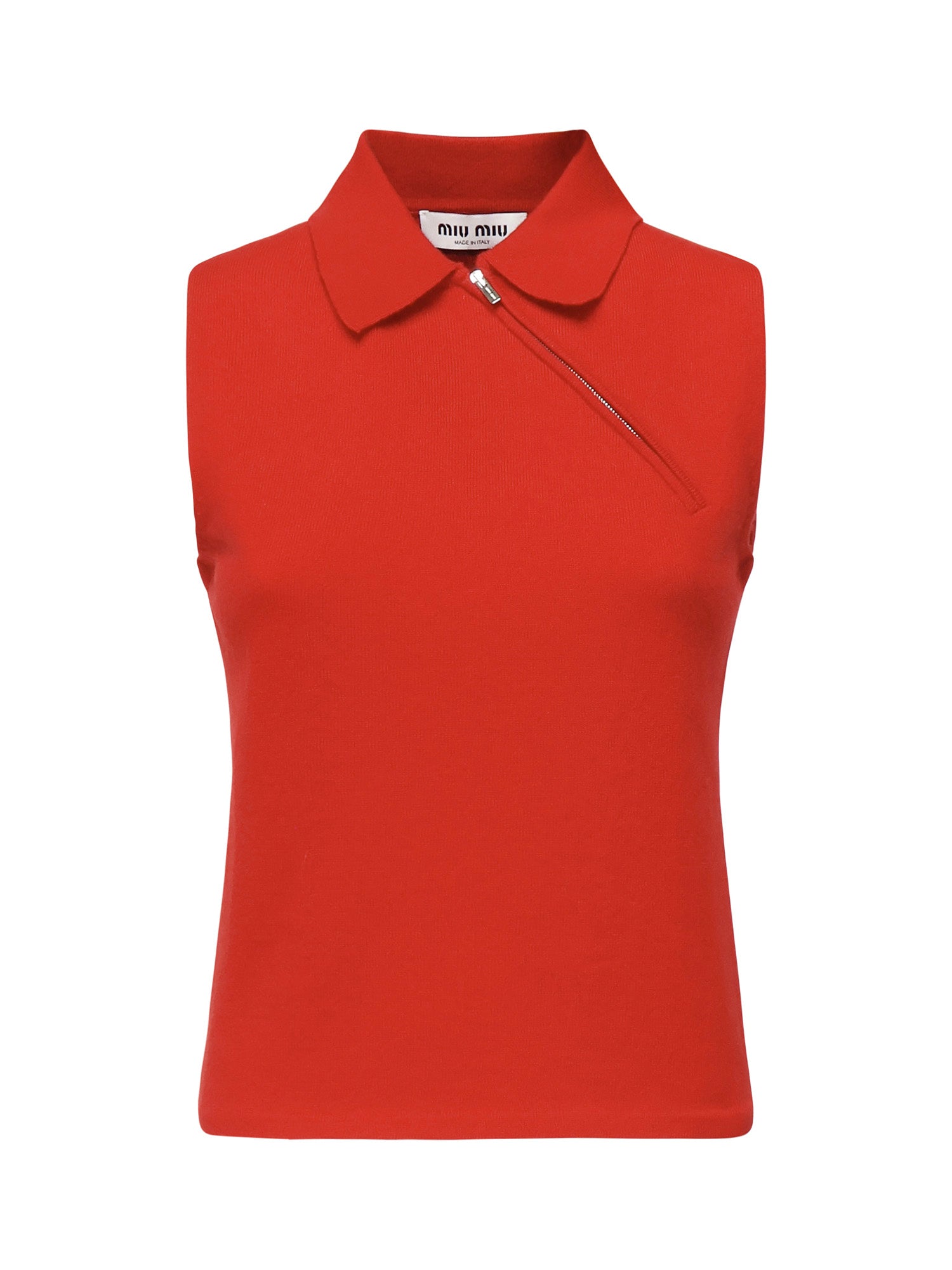 Polo smanicata in cashmere MML00D 18A9F0011 MIU MIU 
