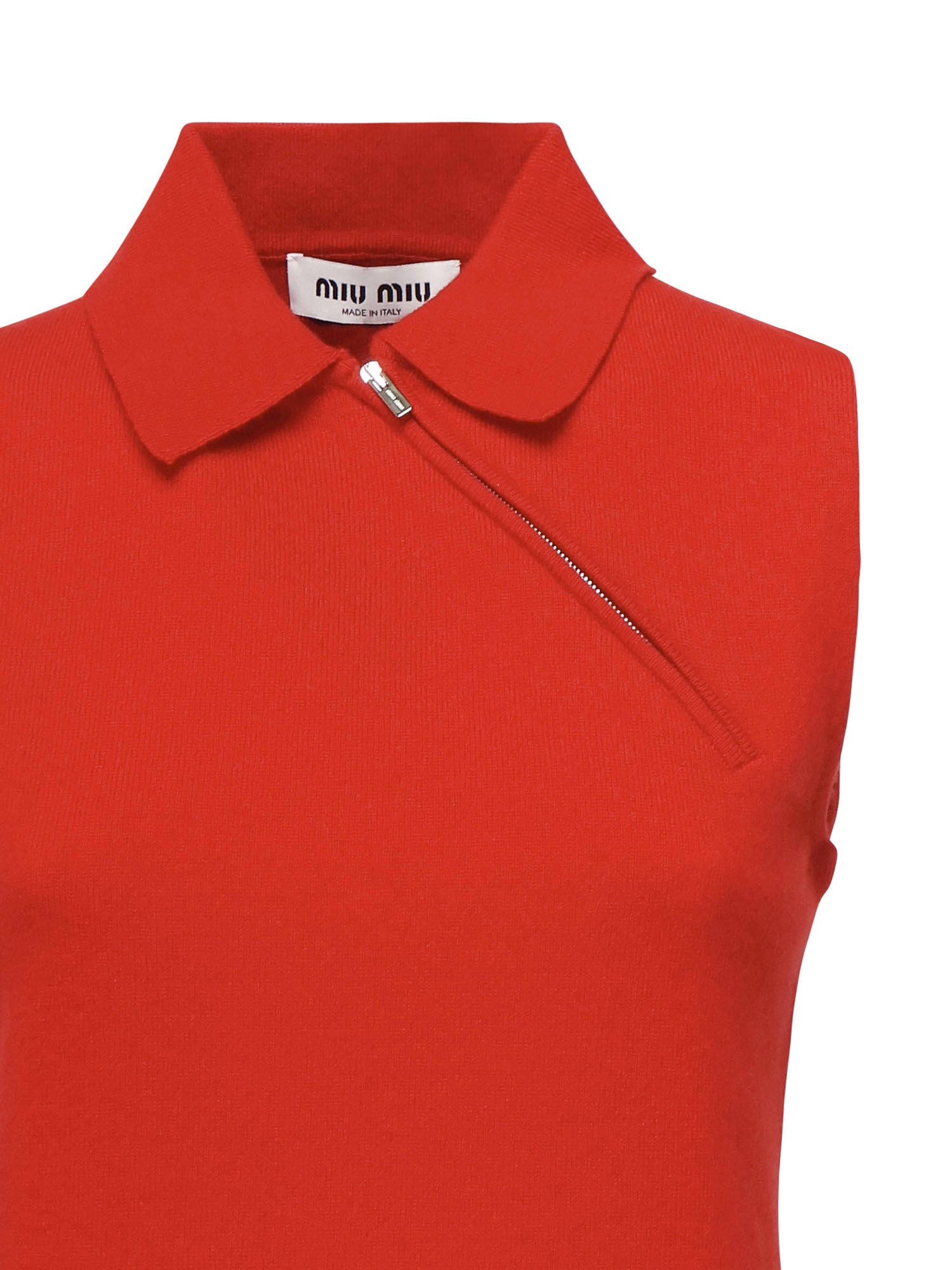 Polo smanicata in cashmere MML00D 18A9F0011 MIU MIU 