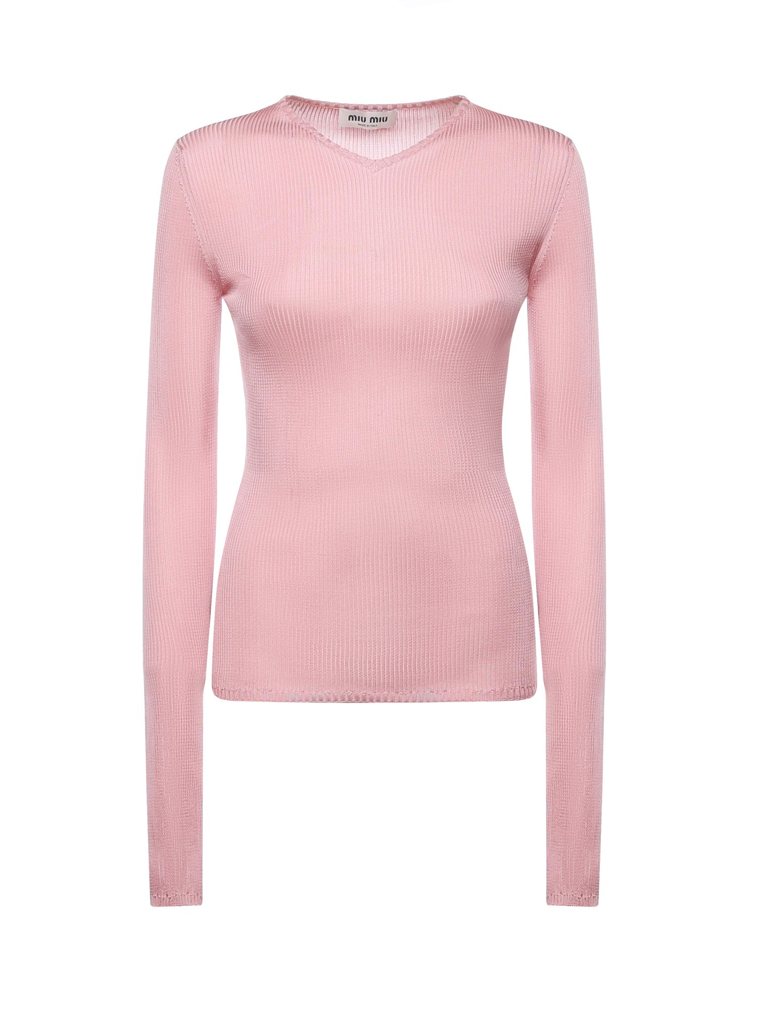 Maglia scollo a V in seta MML01B 18BQF0638 MIU MIU 