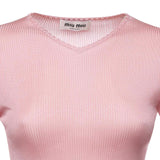 Maglia scollo a V in seta MML01B 18BQF0638 MIU MIU 