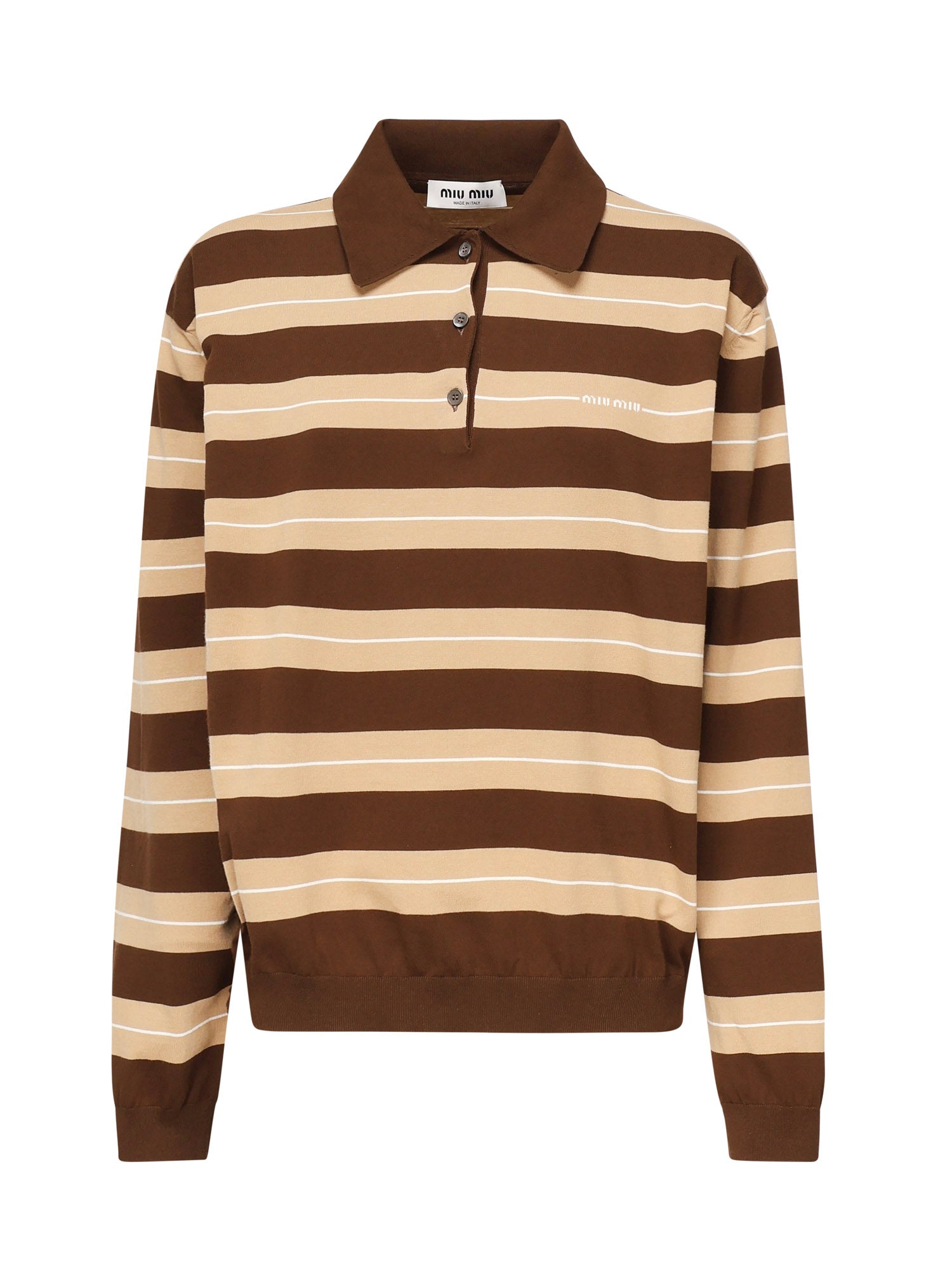 Polo in maglia di cotone MMLB32 17NQF0TDB MIU MIU 