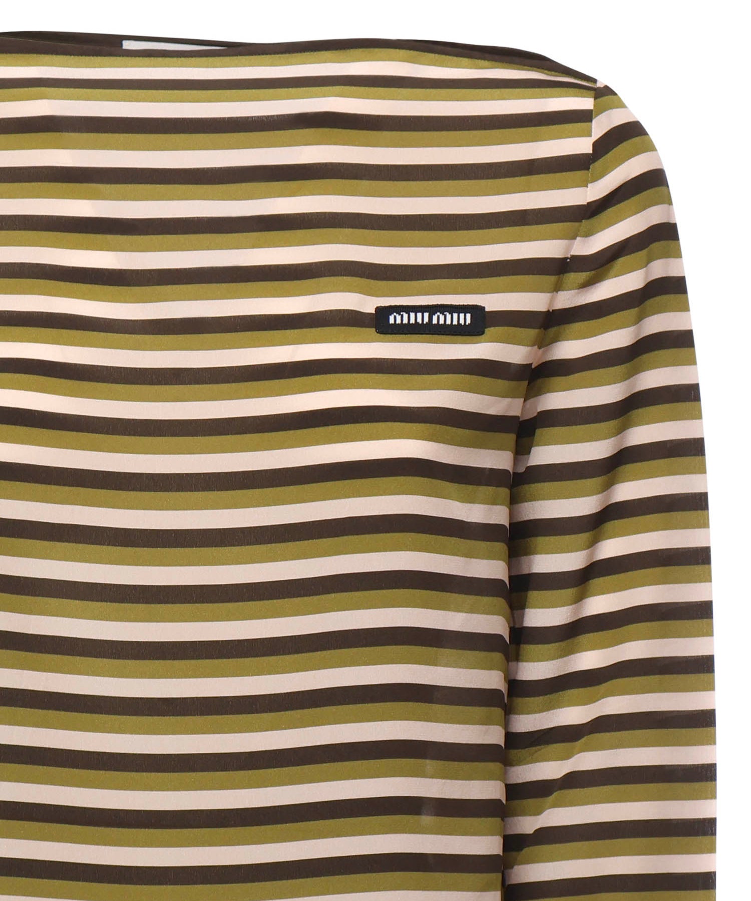 Top a righe con logo MT2144 1731F04DA MIU MIU 